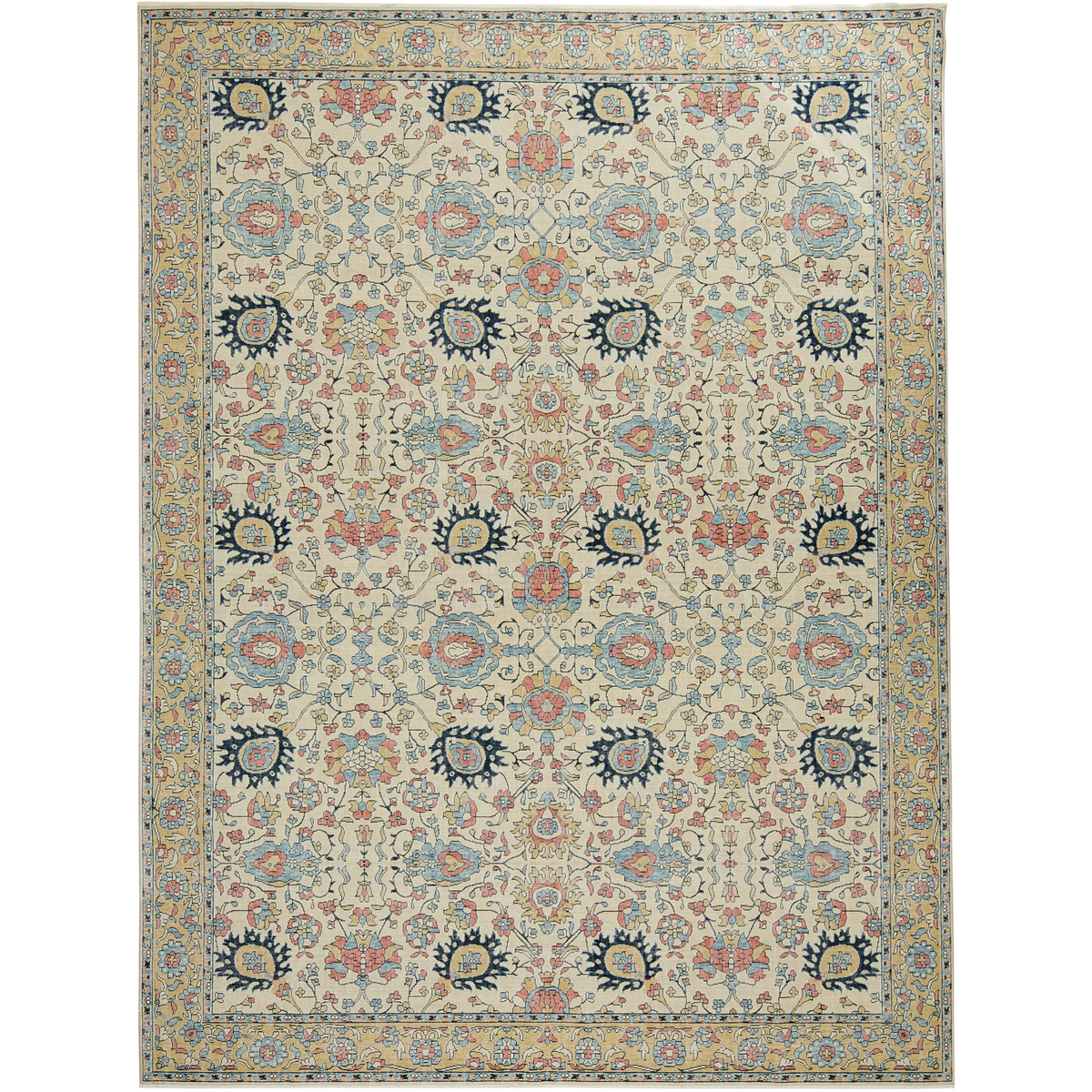 Kapreece | Luxurious Cream Floral Rug | Kuden Rugs