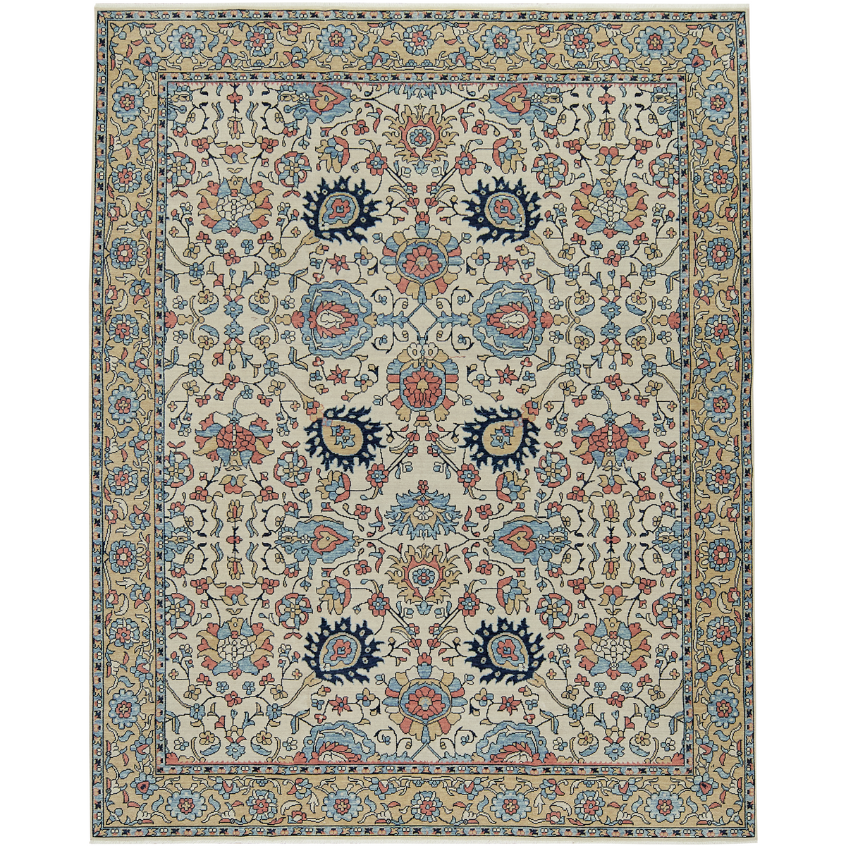 Karisma | Luxurious Cream Floral Rug | Kuden Rugs