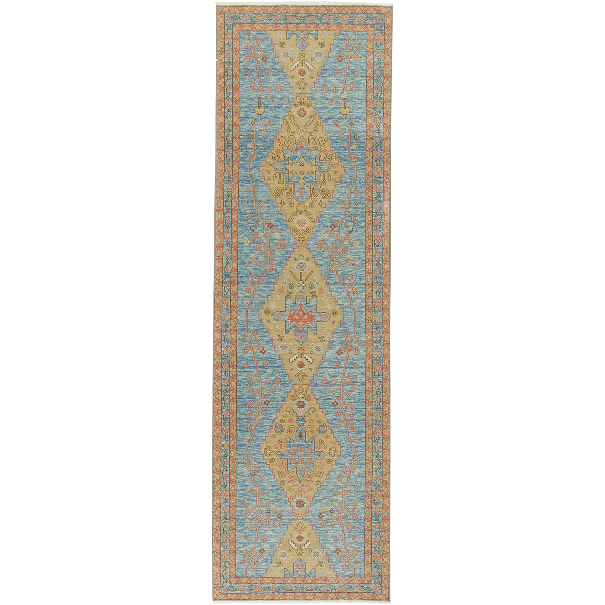 Kiersten | Regal Blue Medallion Runner | Kuden Rugs