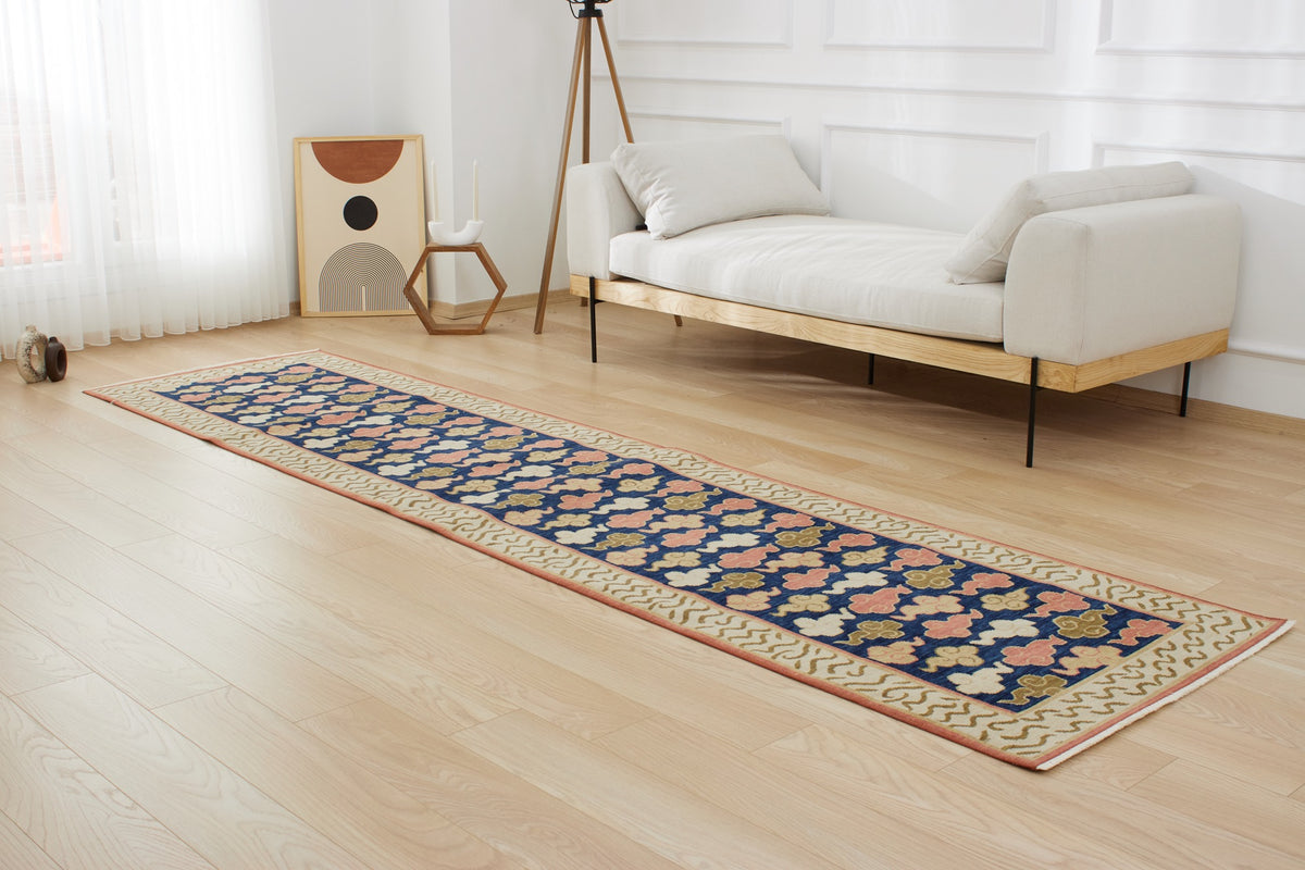 Kihoa | Handmade Wool-Cotton Runner Opulence | Kuden Rugs