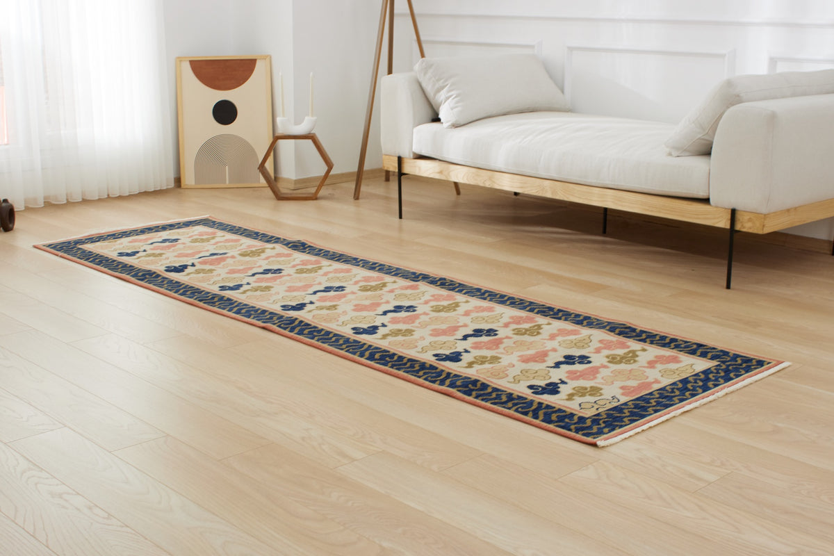 Kirsty | Handmade Wool-Cotton Runner Opulence | Kuden Rugs