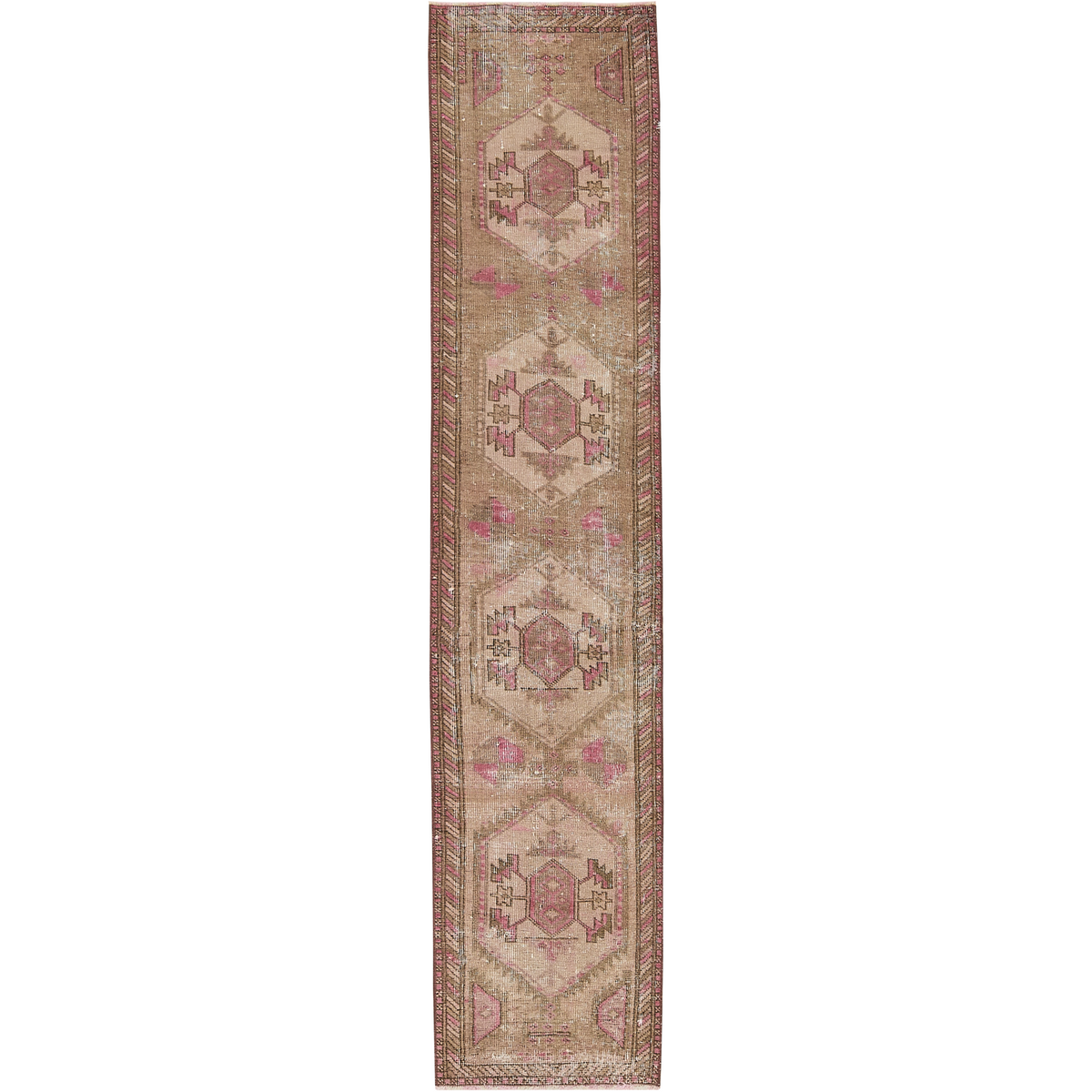 Latisha | Chic Pink Geometric Runner | Kuden Rugs