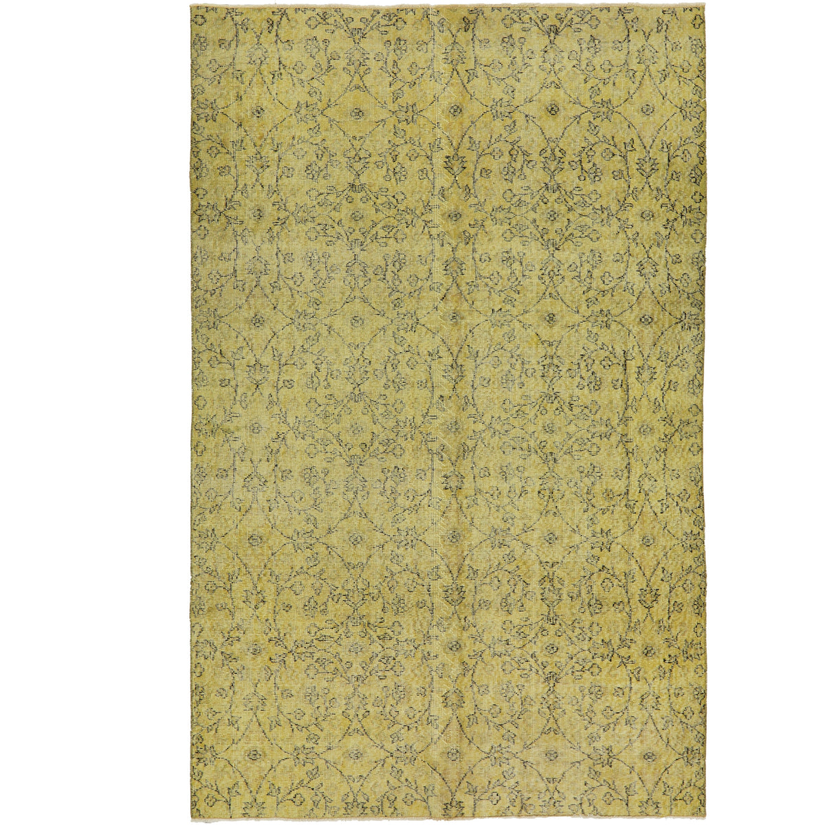 Lily Yellow Vintage Turkish Area Rug