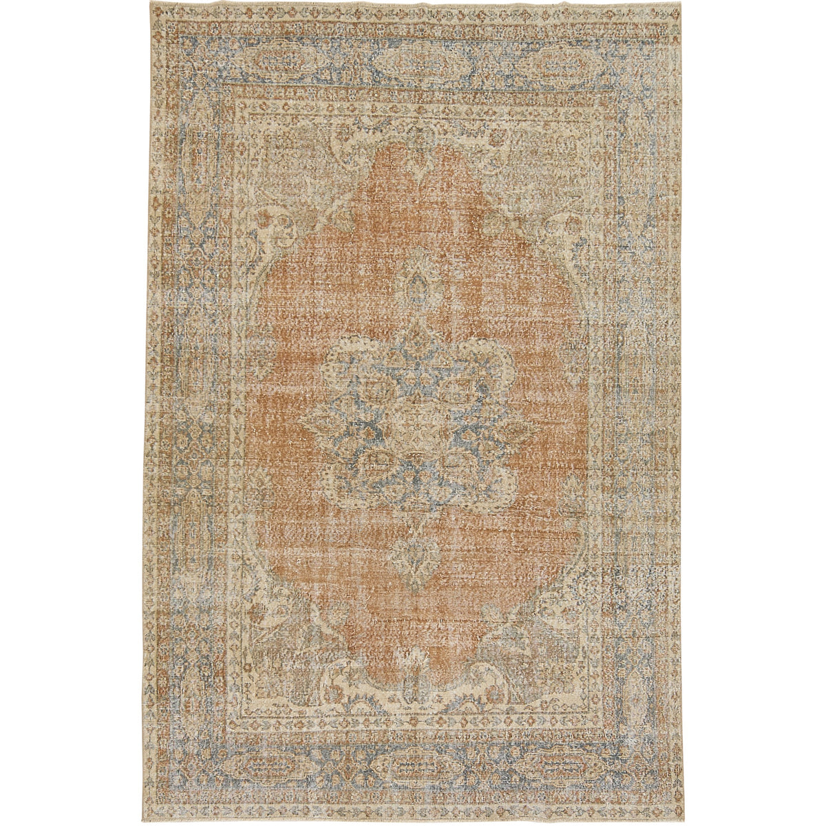 Lizeth | Orange Medallion Vintage Rug | Kuden Rugs