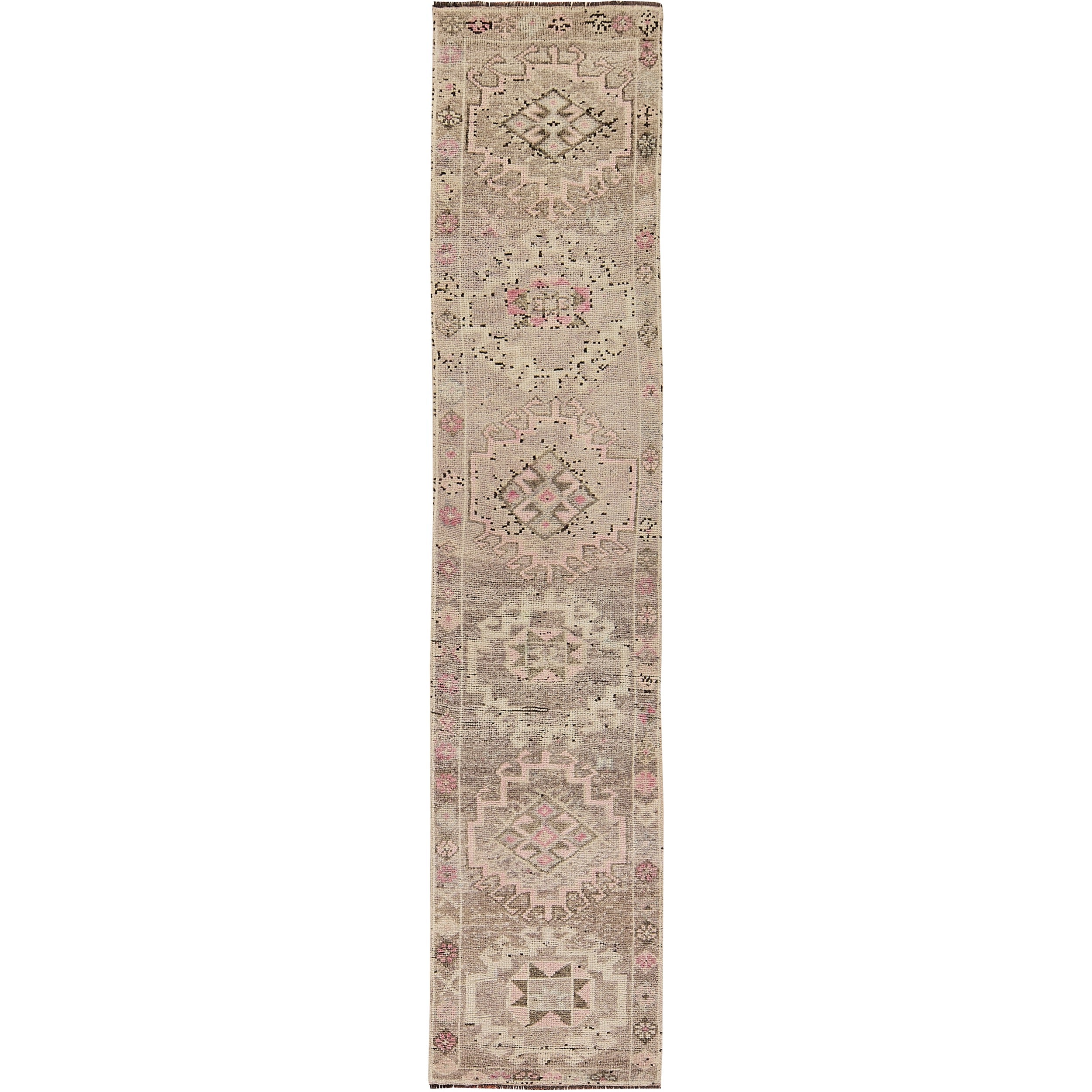 Luvenia | Earthy Brown Vintage Runner | Kuden Rugs