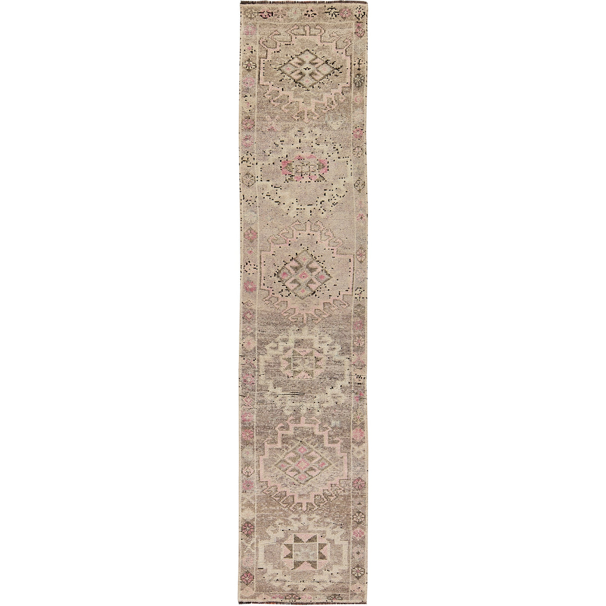 Luvenia | Earthy Brown Vintage Runner | Kuden Rugs