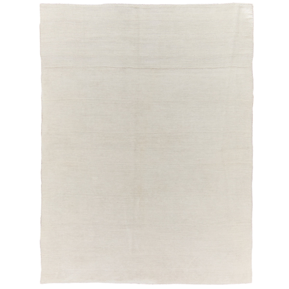 Maddux: A Pristine White Vintage Turkish Hemp Kilim Rug | Kuden Rugs