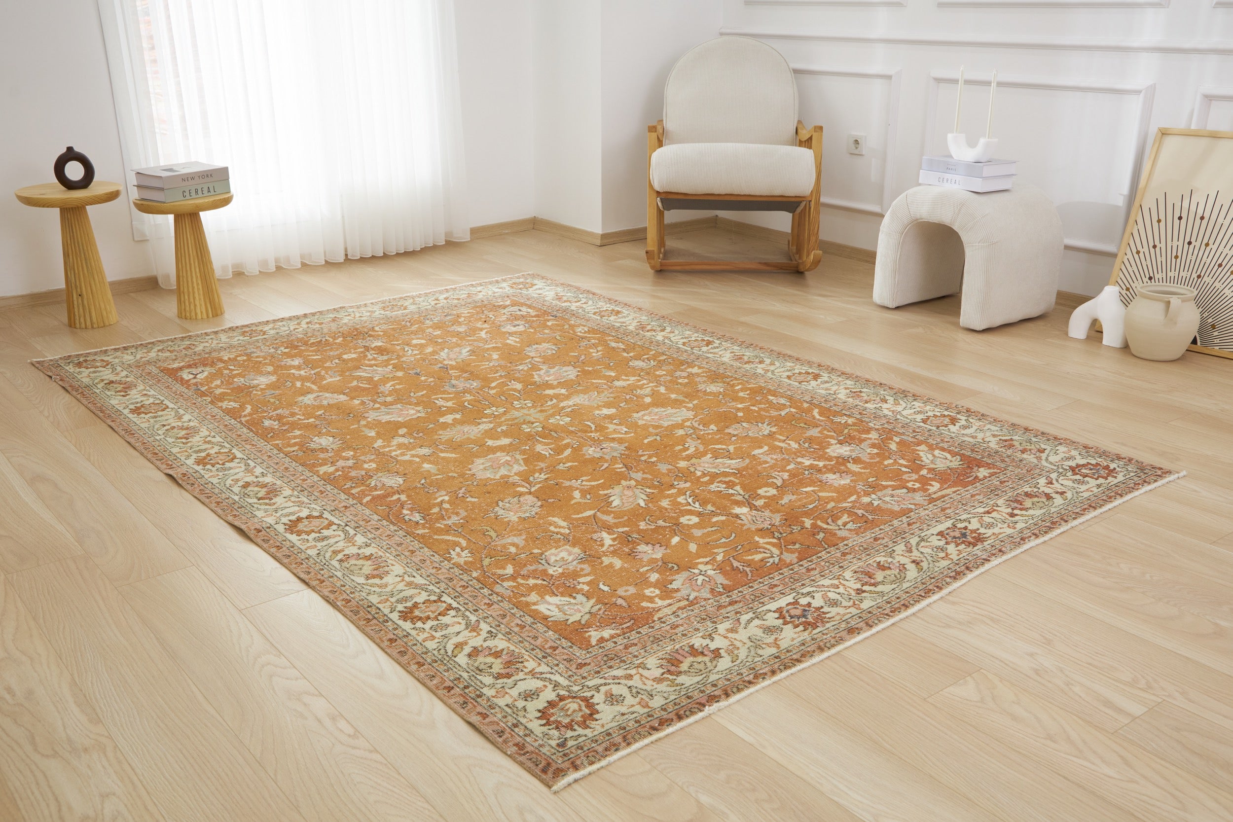 Maeryn | Antiquewashed Beauty | Vintage Floral Carpet | Kuden Rugs