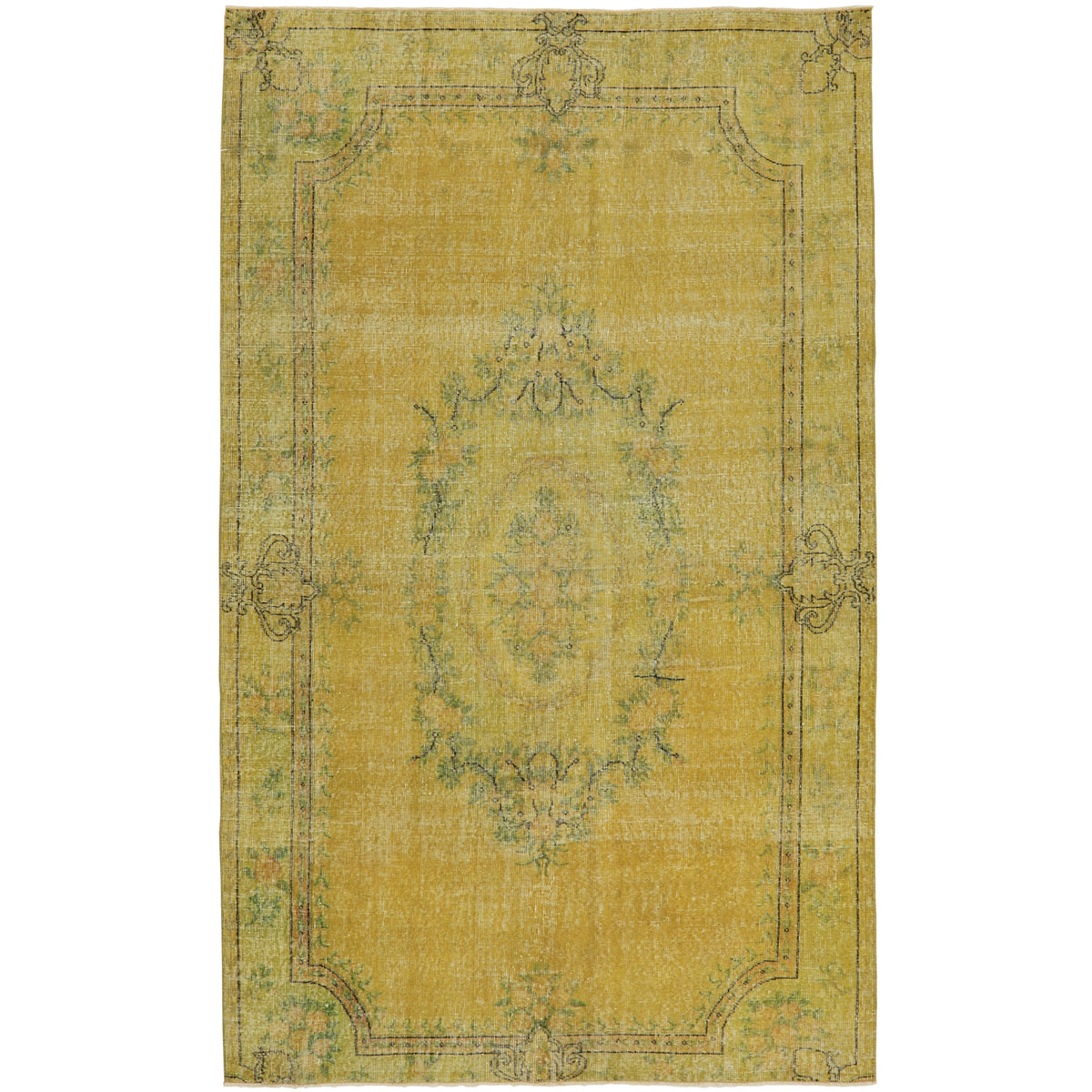 Malaki Yellow Medallion Turkish Rug
