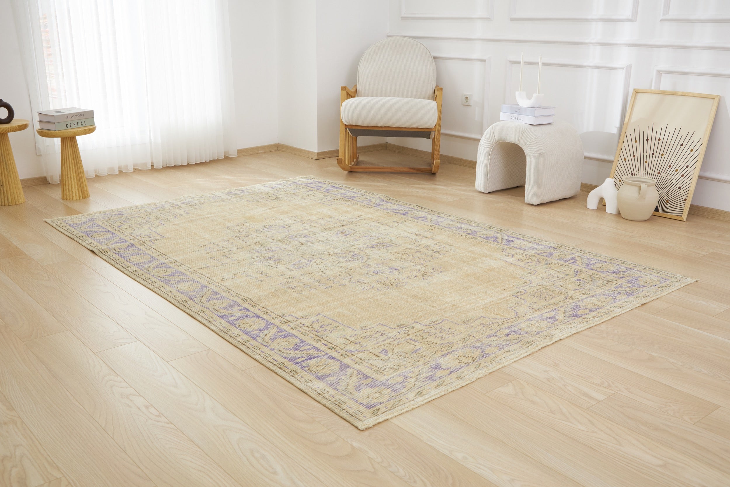 Mary | Antiquewashed Charm | Vintage Medallion Carpet | Kuden Rugs