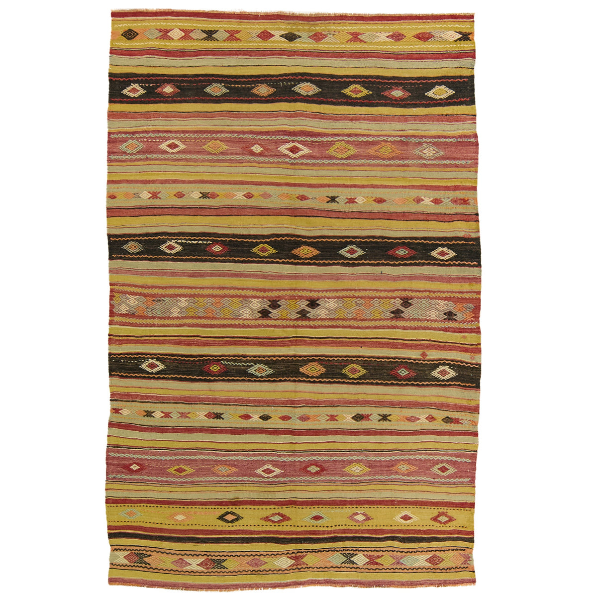 Mattie: Vintage Turkish Rug - Striped elegance for your home. | Kuden Rugs