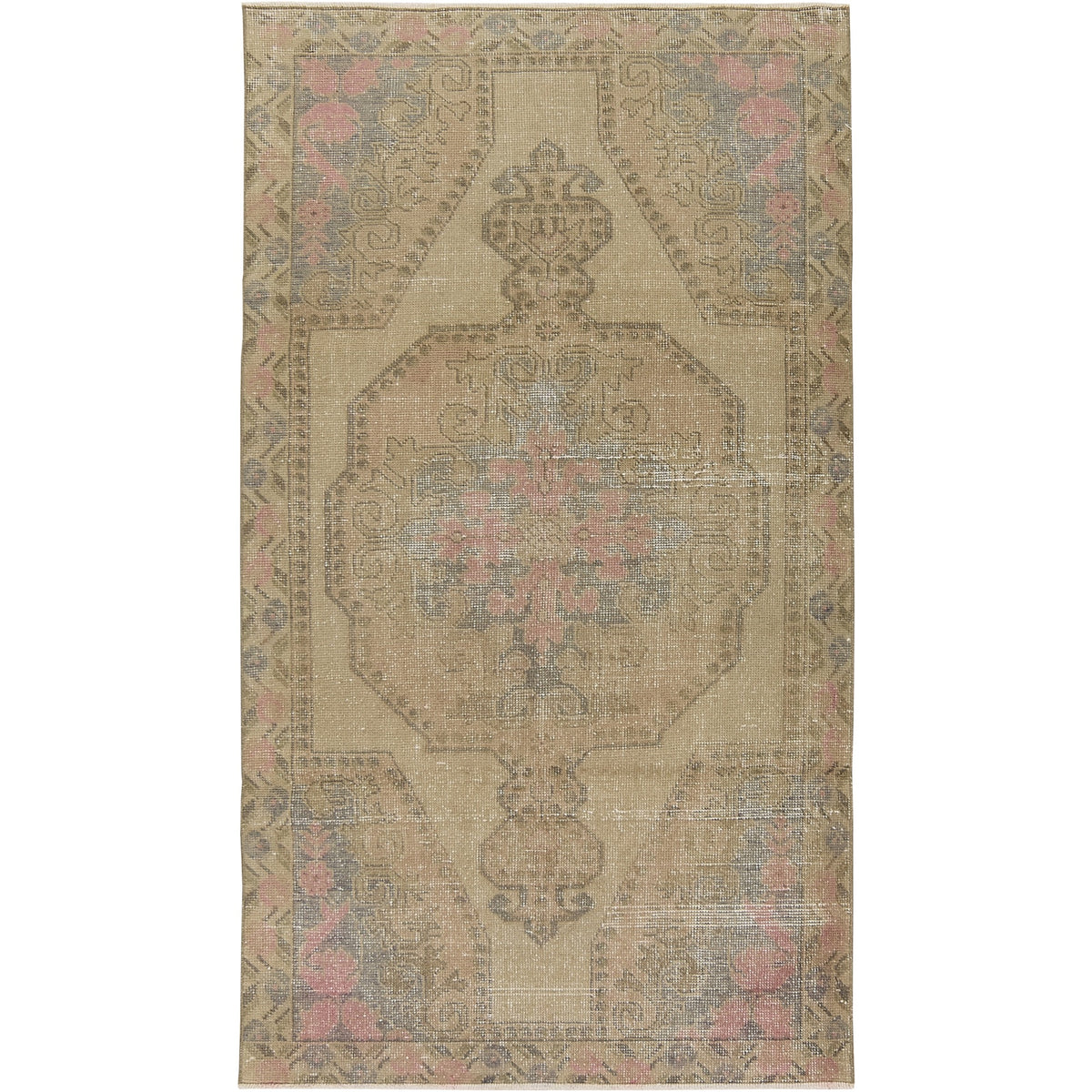 Mikayla | Vintage Turkish Splendor | Exquisite Beige Rug | Kuden Rugs