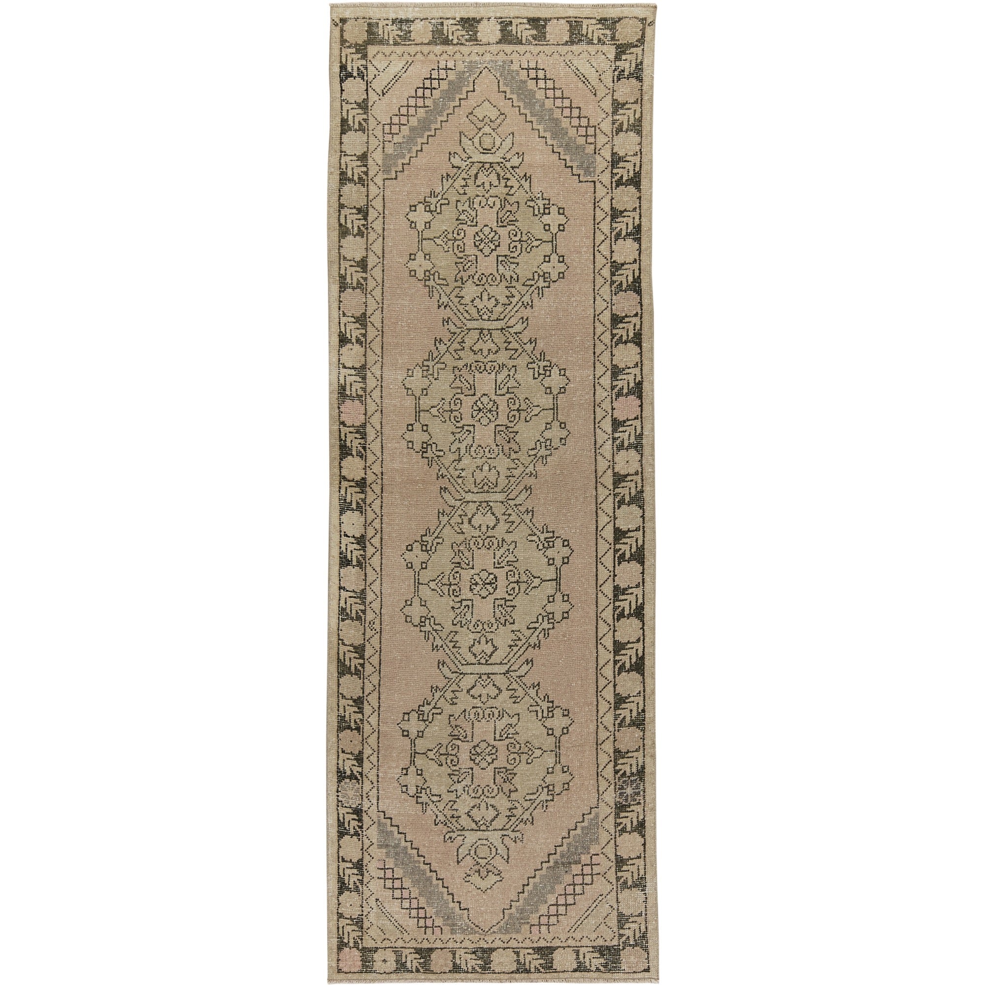 Mollie | Vintage Turkish Grandeur | Exquisite Pink Runner | Kuden Rugs