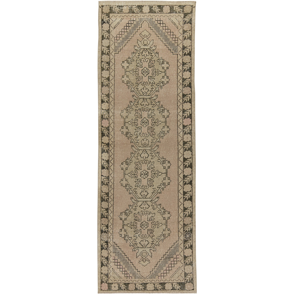 Mollie | Vintage Turkish Grandeur | Exquisite Pink Runner | Kuden Rugs