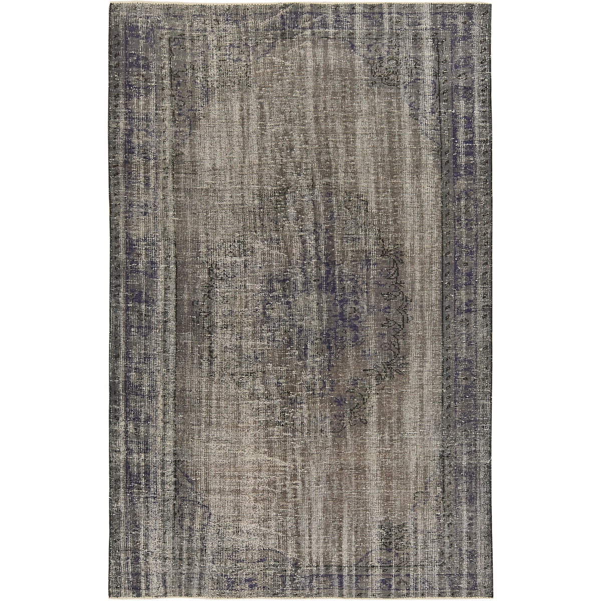 Mysha | Elegant Gray Medallion Wool Rug | Kuden Rugs