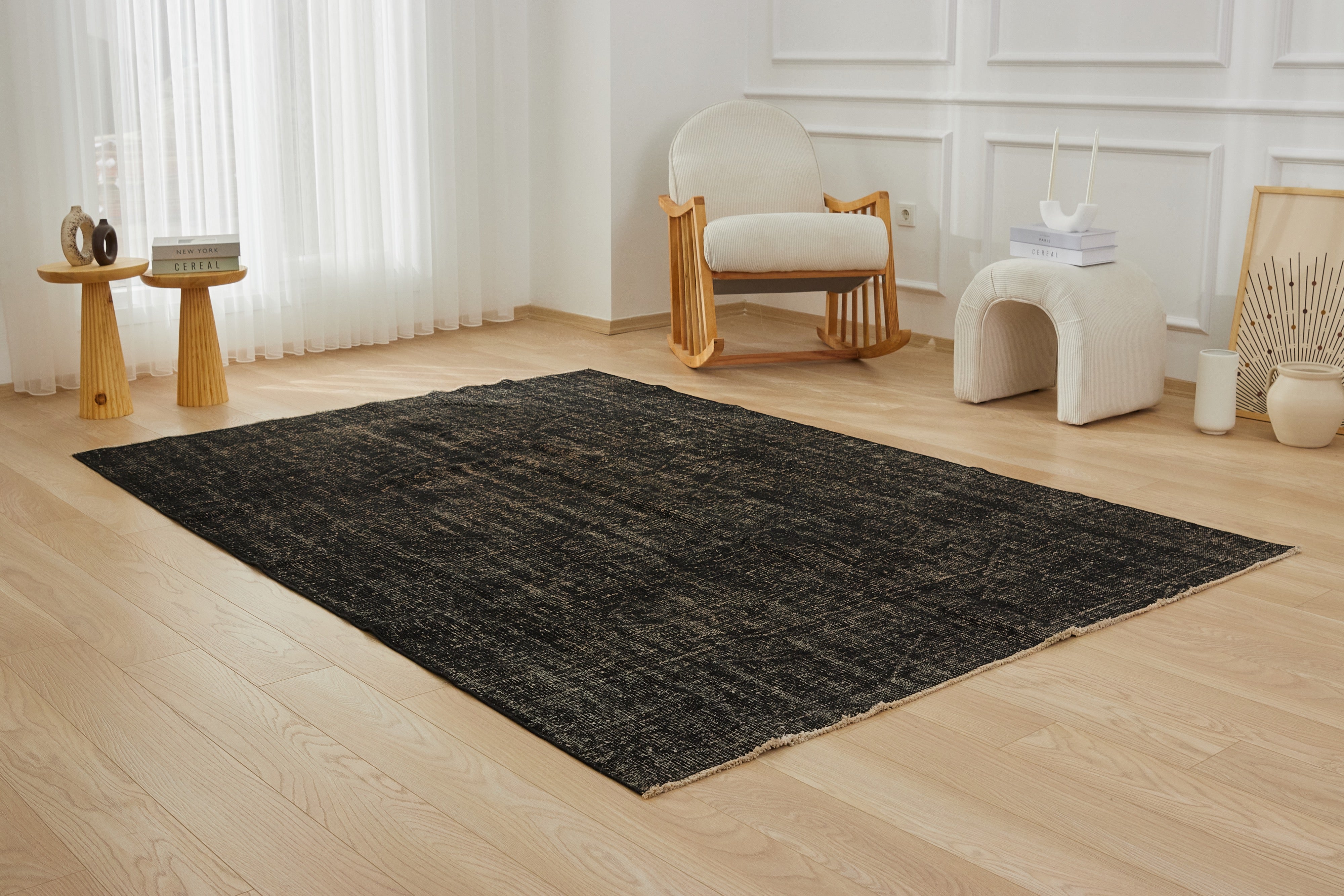 Vintage Luxury: Nadia's Hand-Knotted Craft.