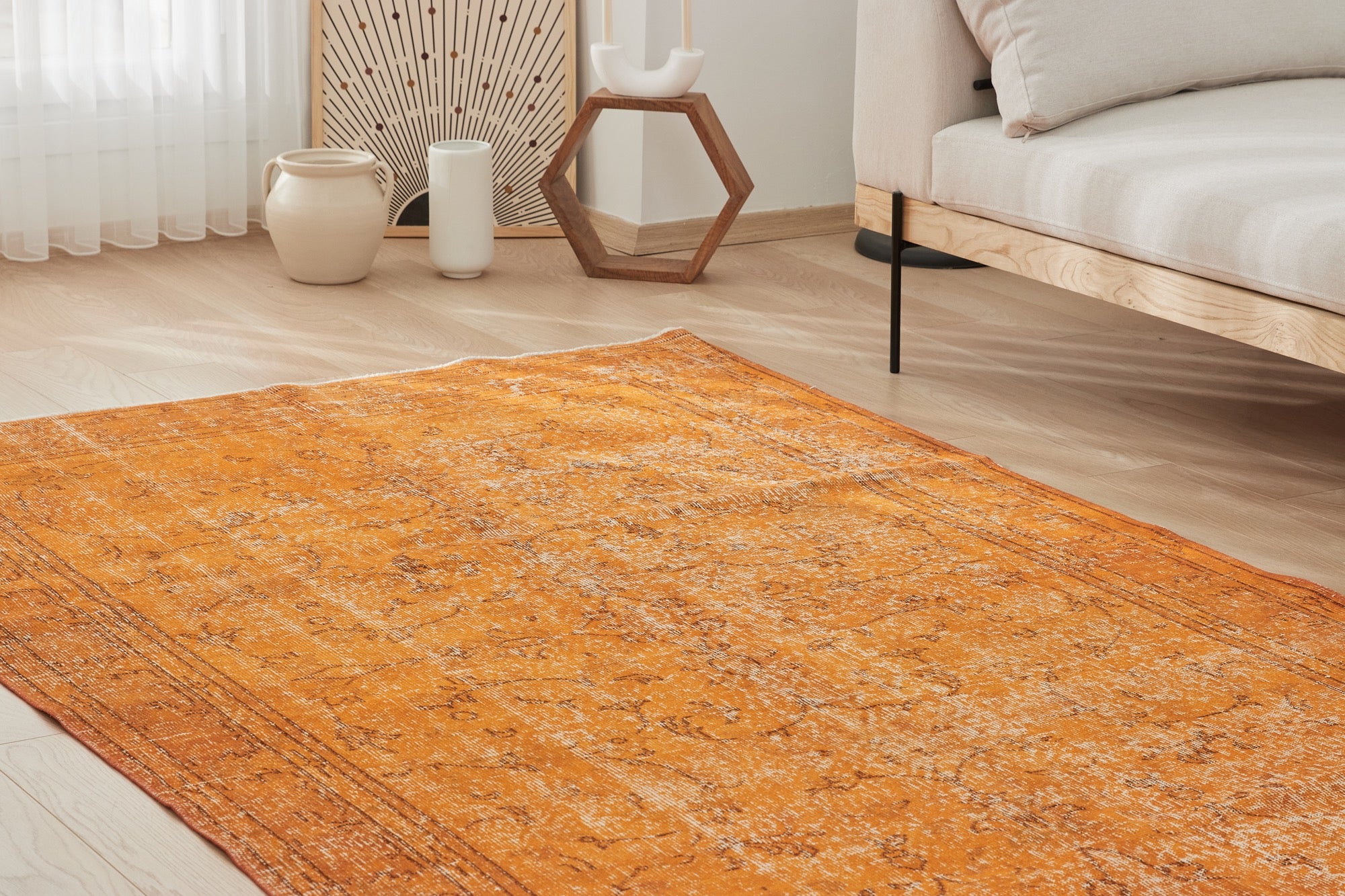 Artisanal Beauty | Naimaha Wool and Cotton Rug | Turkish Area Rug | Kuden Rugs