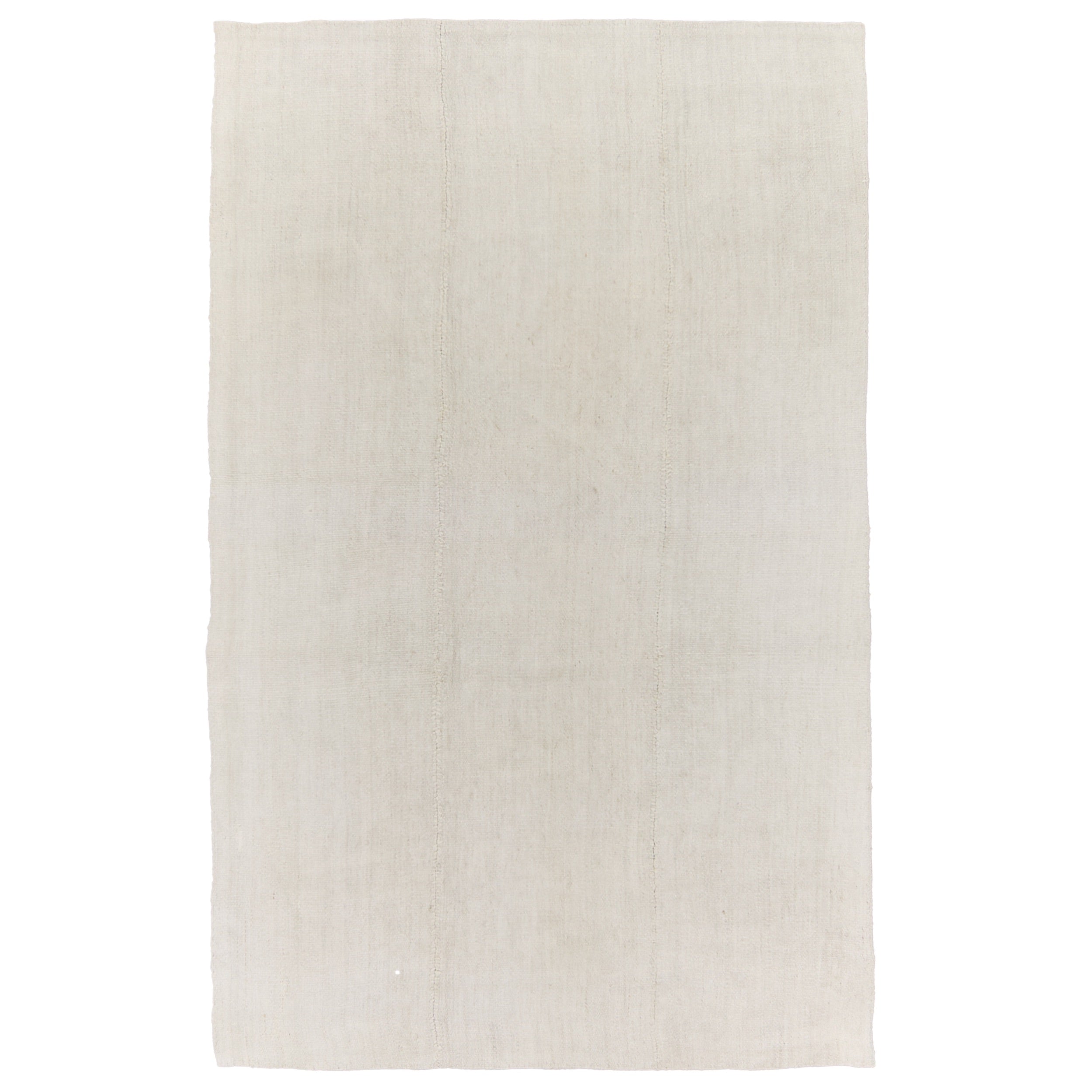 Nituna: A Pristine White Vintage Turkish Hemp Kilim Rug | Kuden Rugs