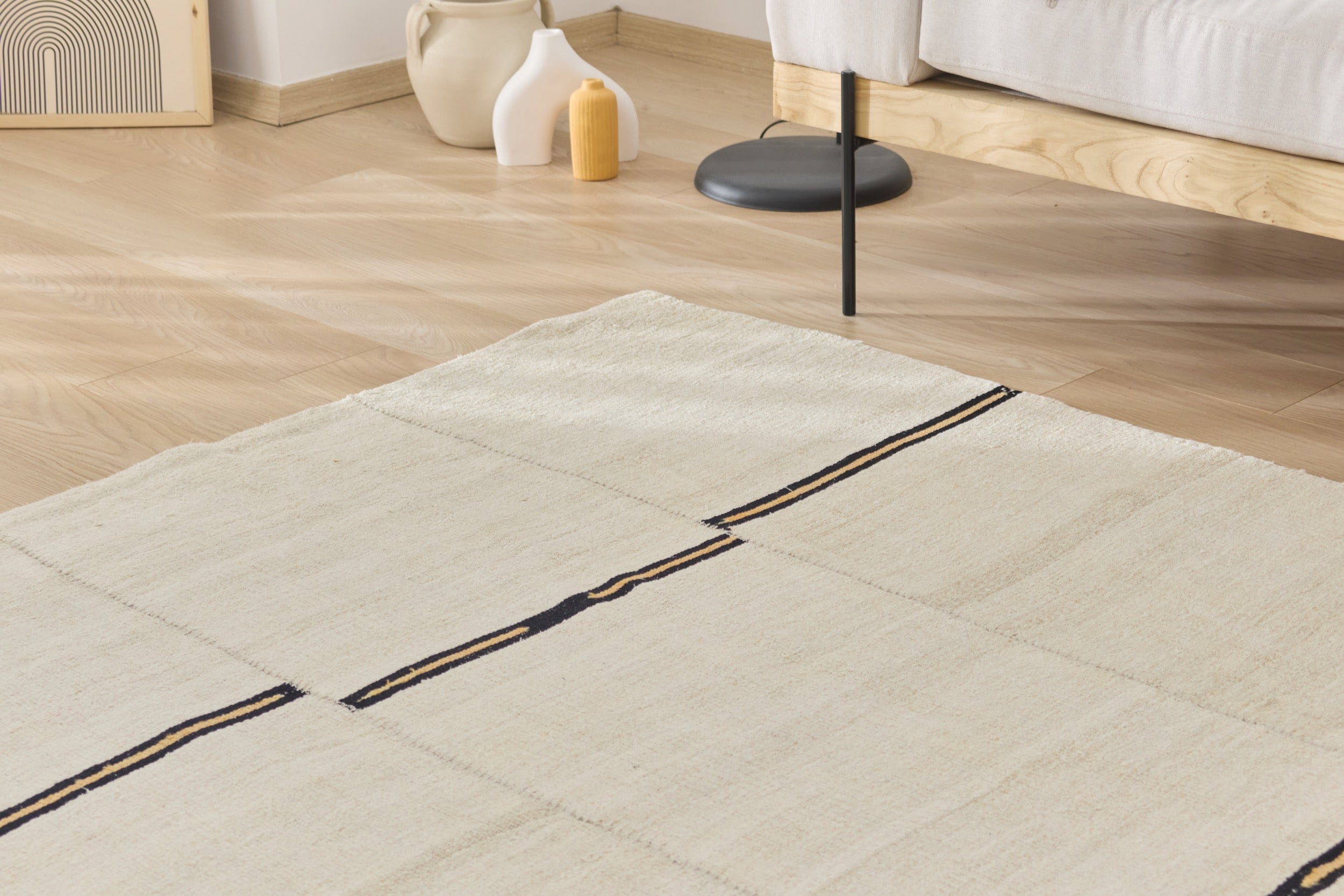 Indulge in the Understated Elegance of Noire, a Low-Pile Turkish Rug | Kuden Rugs