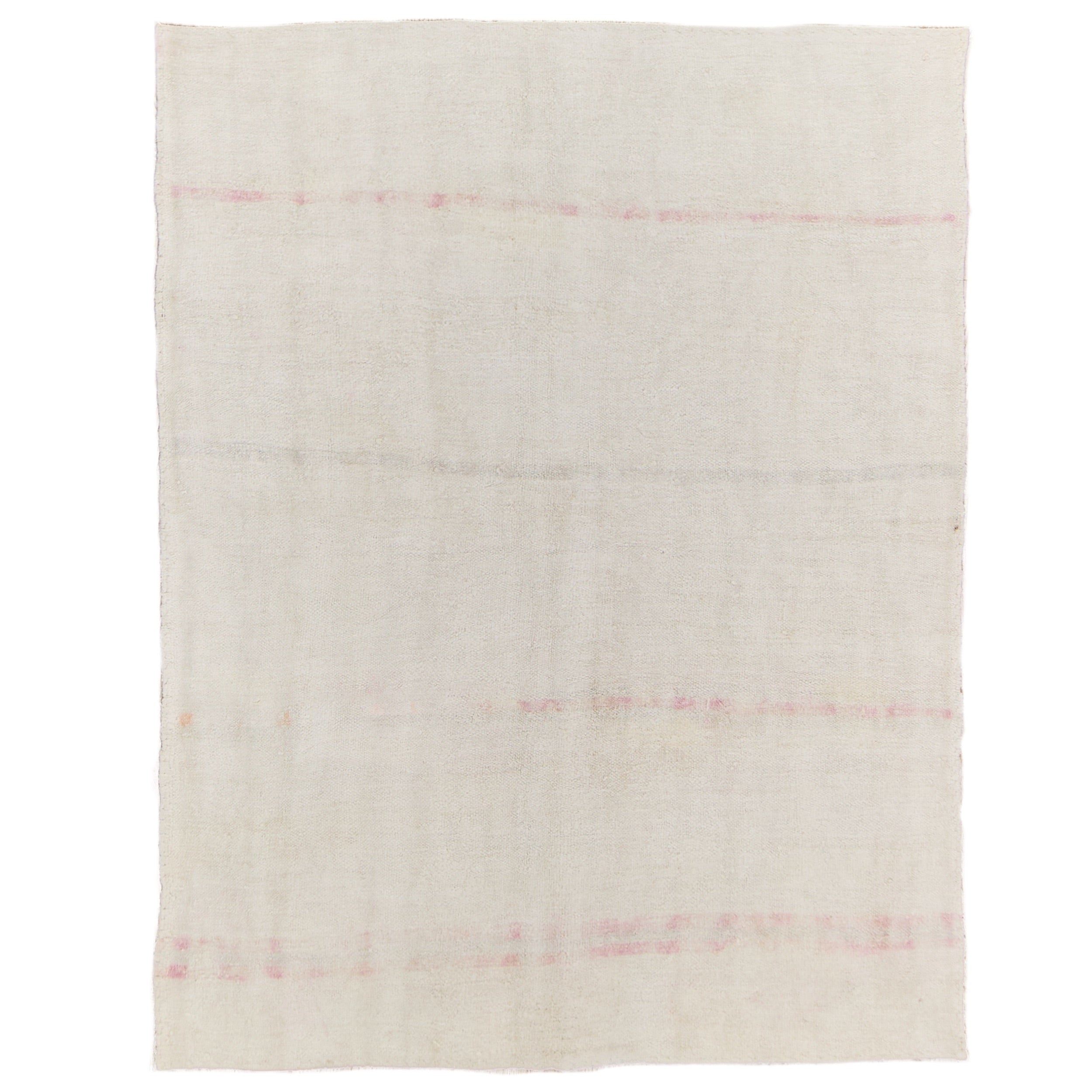 Petula: A Pristine White Vintage Turkish Hemp Kilim Rug | Kuden Rugs