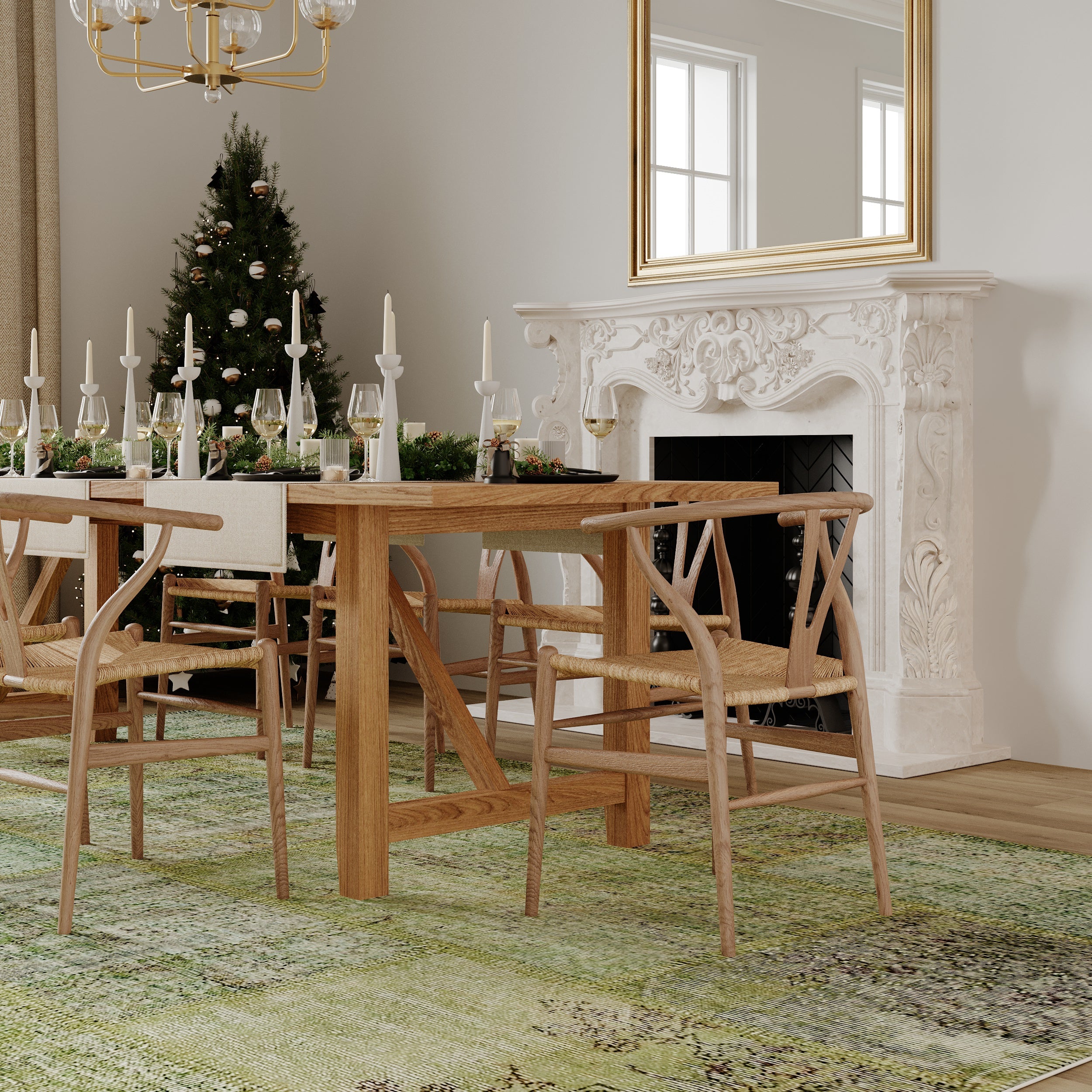 Rug on a living room dining area