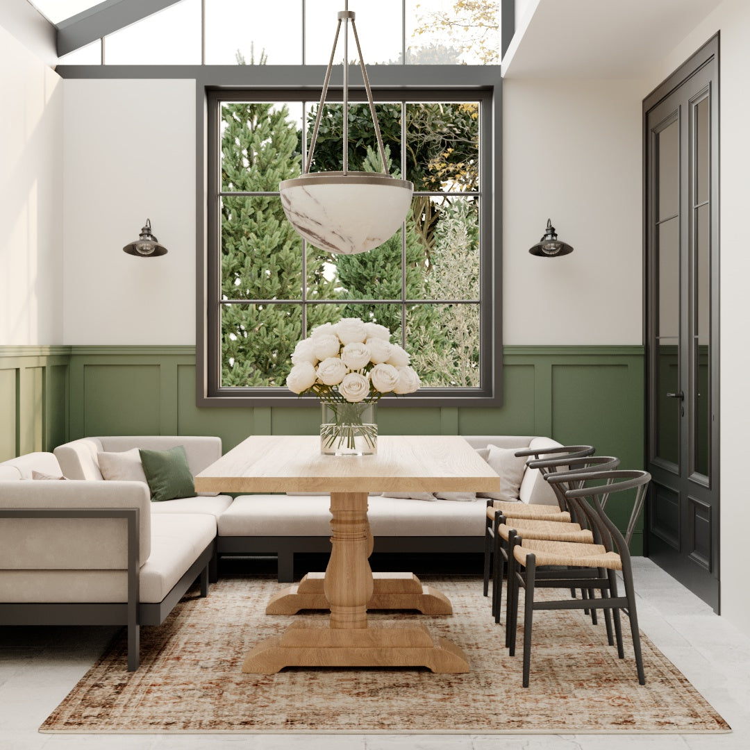 Rug on a dining room