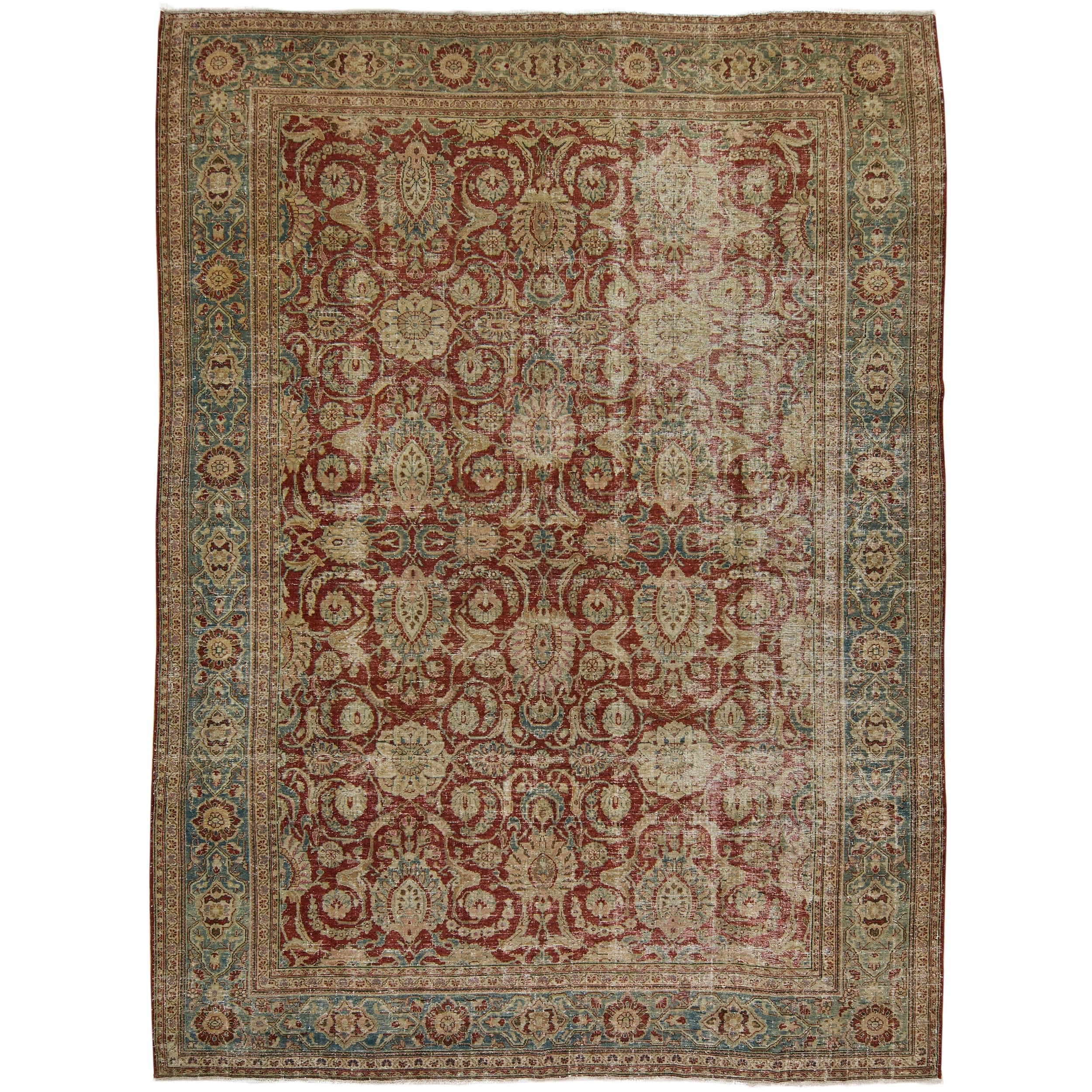 ペルシャ絨毯　vintage rug Persian antique old 9' x 13' Vintage Persian Area Rug, Red - Taceta | Kuden Rugs