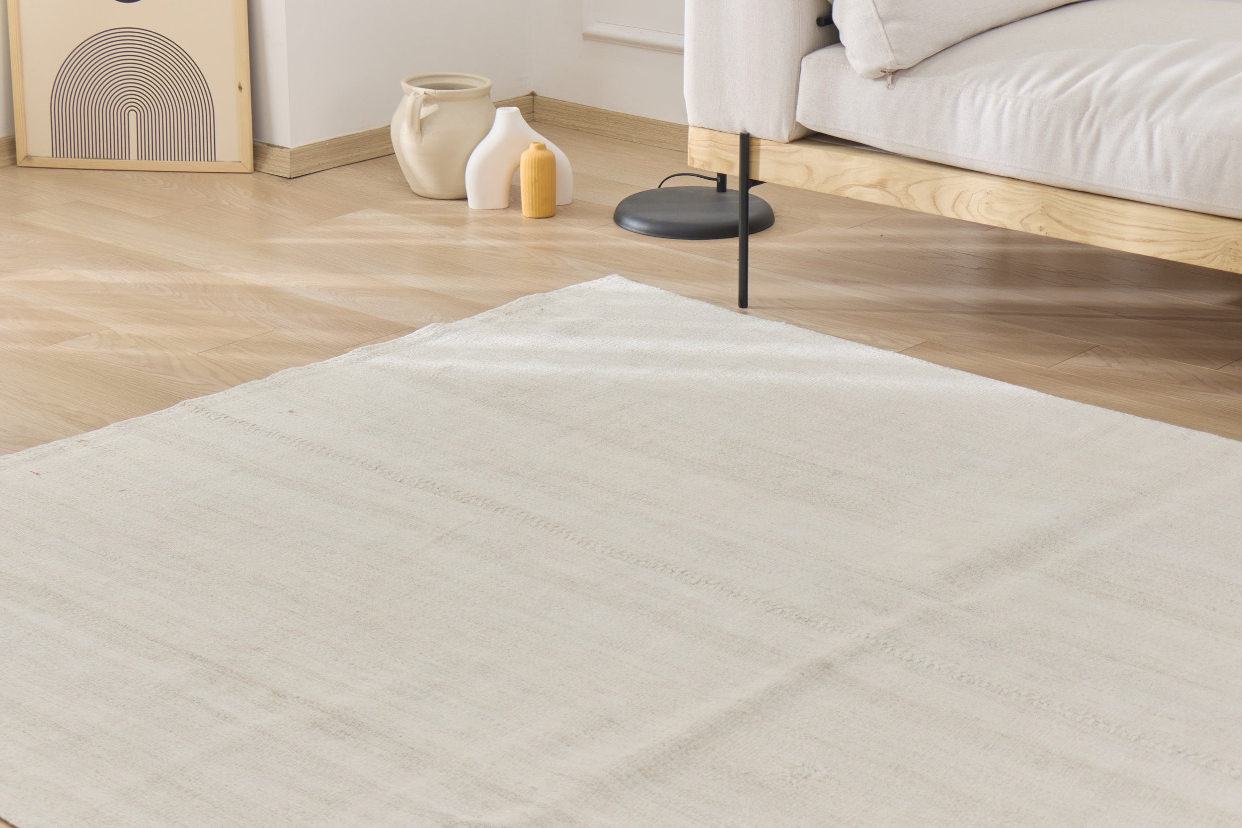 Taruna: An Expansive Turkish Hemp Rug with a Crisp, Clean Palette | Kuden Rugs