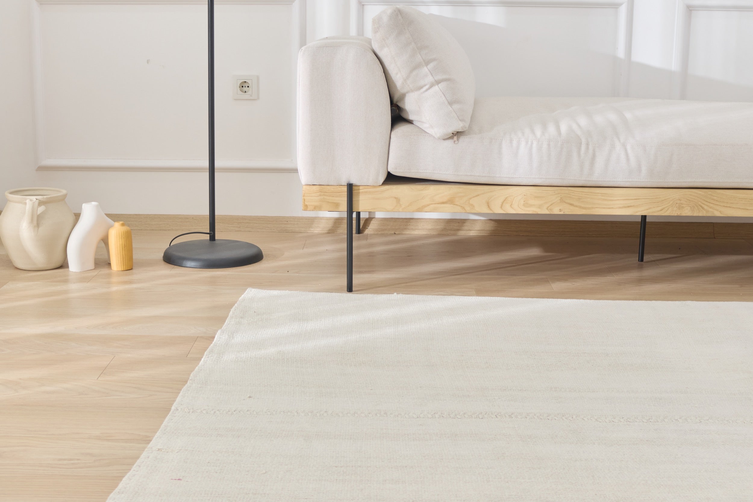 Step into a World of Purity with Taruna, a Low-Pile Turkish Rug | Kuden Rugs