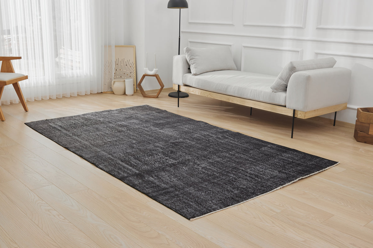 Overdyed Black Sophistication - Vienn's Professional Carpet Expertise | Kuden Rugs