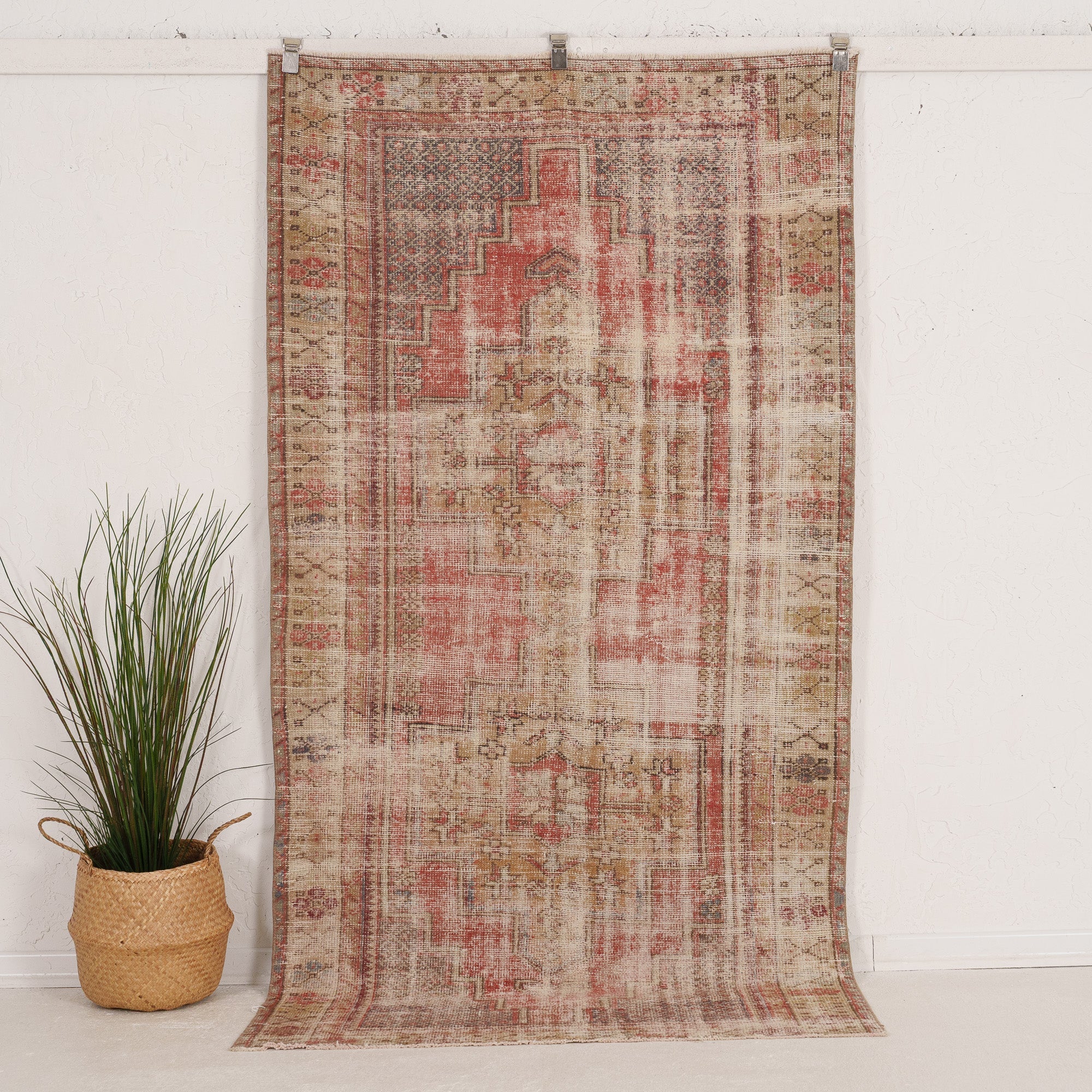 4' x 8' - Vintage Turkish Area Rug, Red - Jacobina | Kuden Rugs