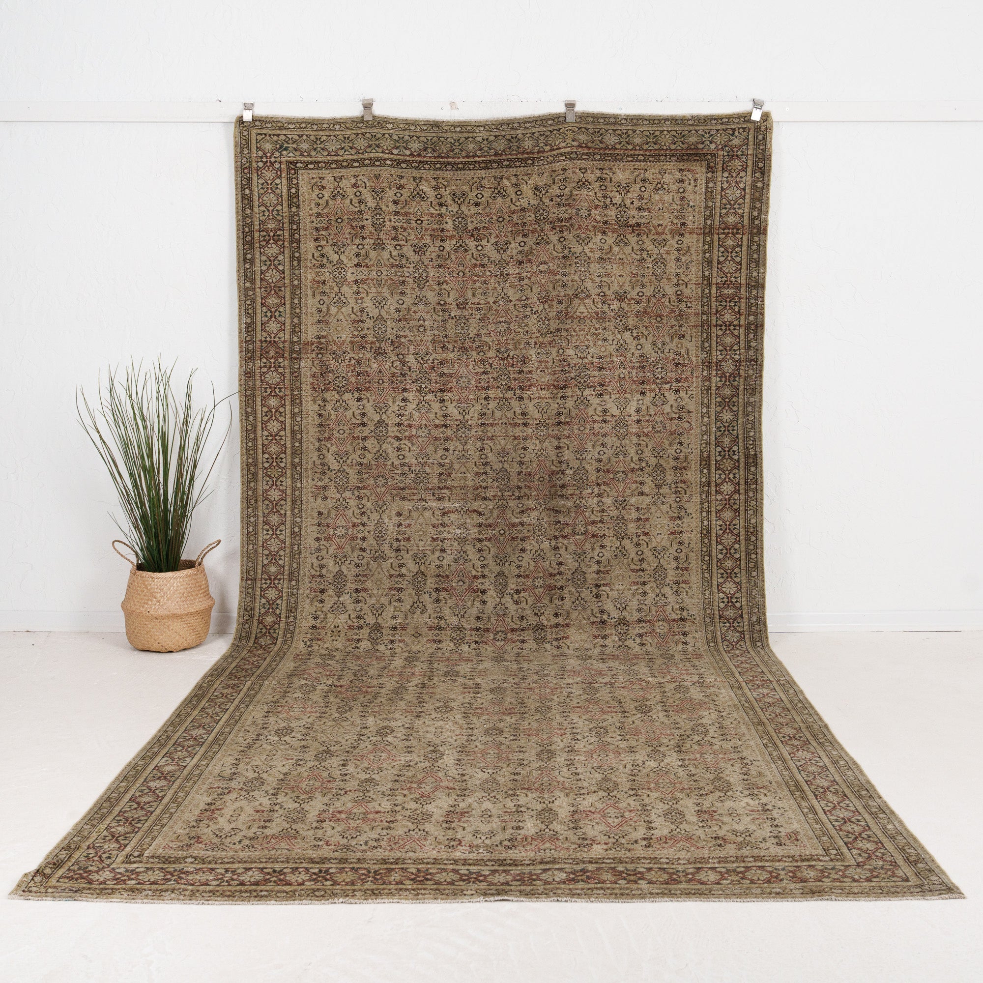 Large Brown Antique Rug