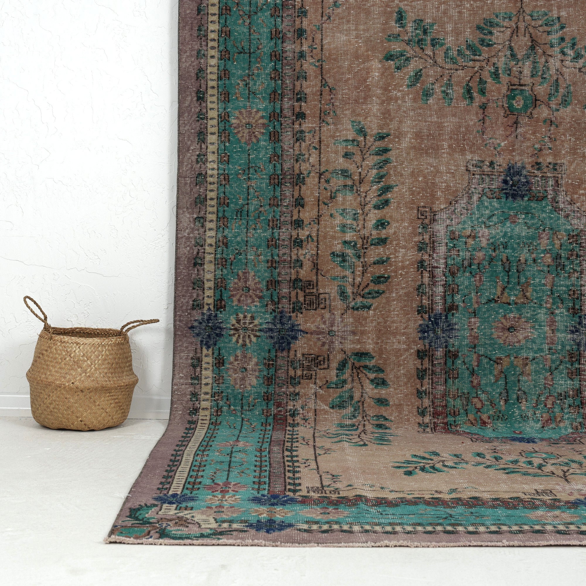Authentic 7x11 area rug from turkish, in subtle brown tones