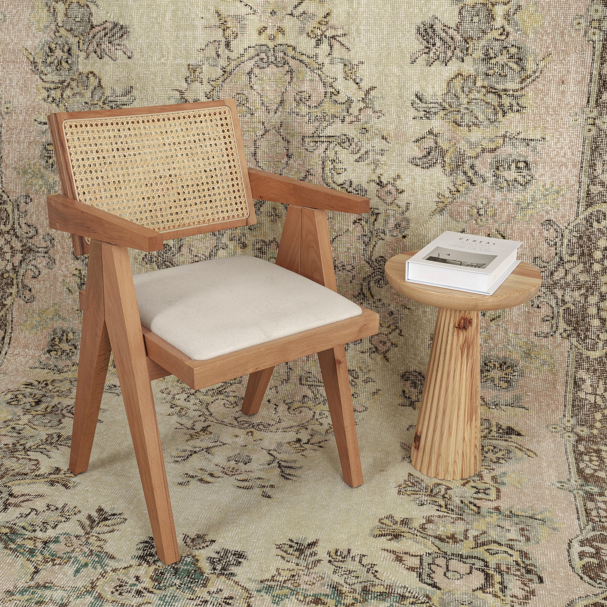 Vintage beige 6x10 area rug - adds charm to the living room, bedroom, entryway, office, kitchen & dining