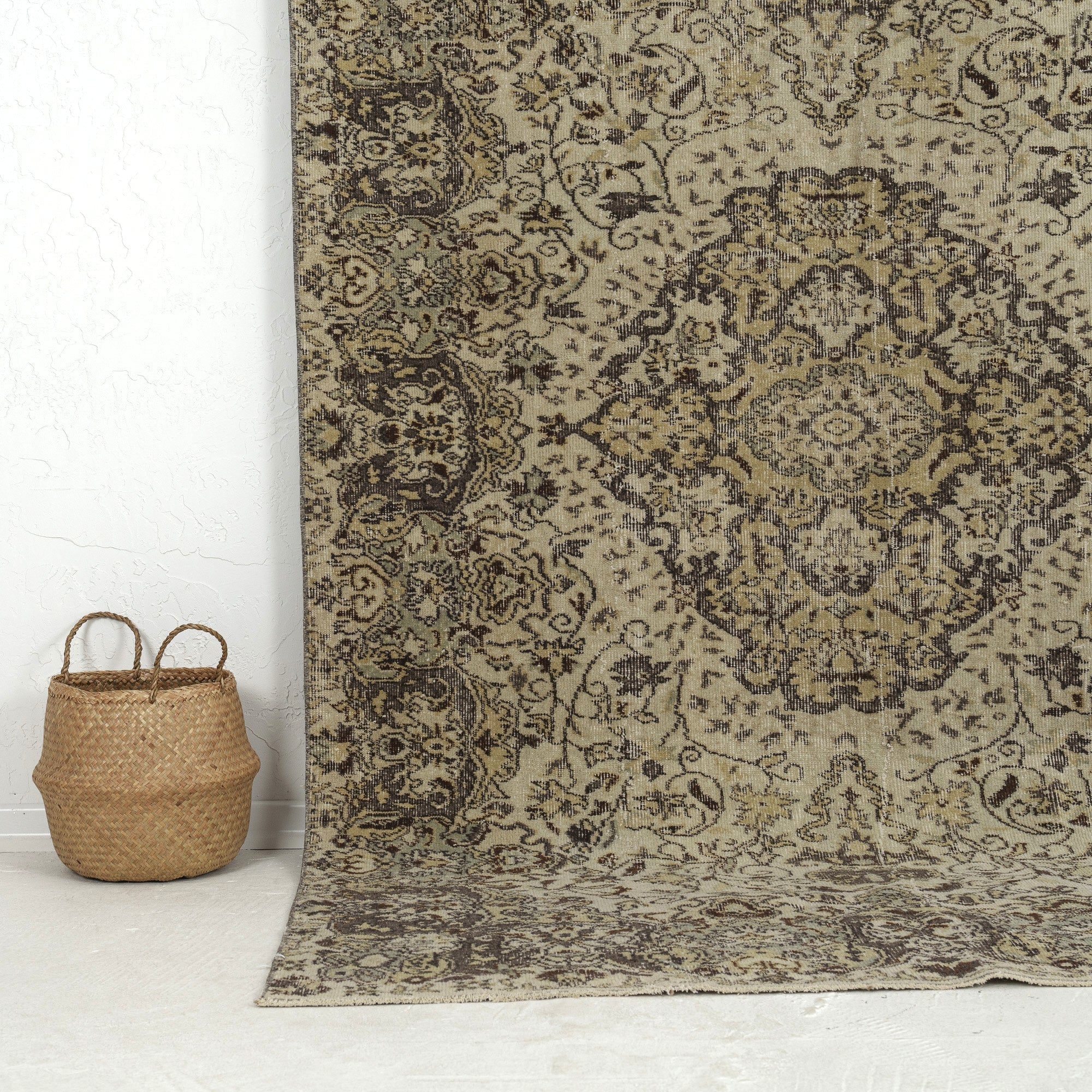 Authentic 6x9 area rug from turkish, in subtle beige tones