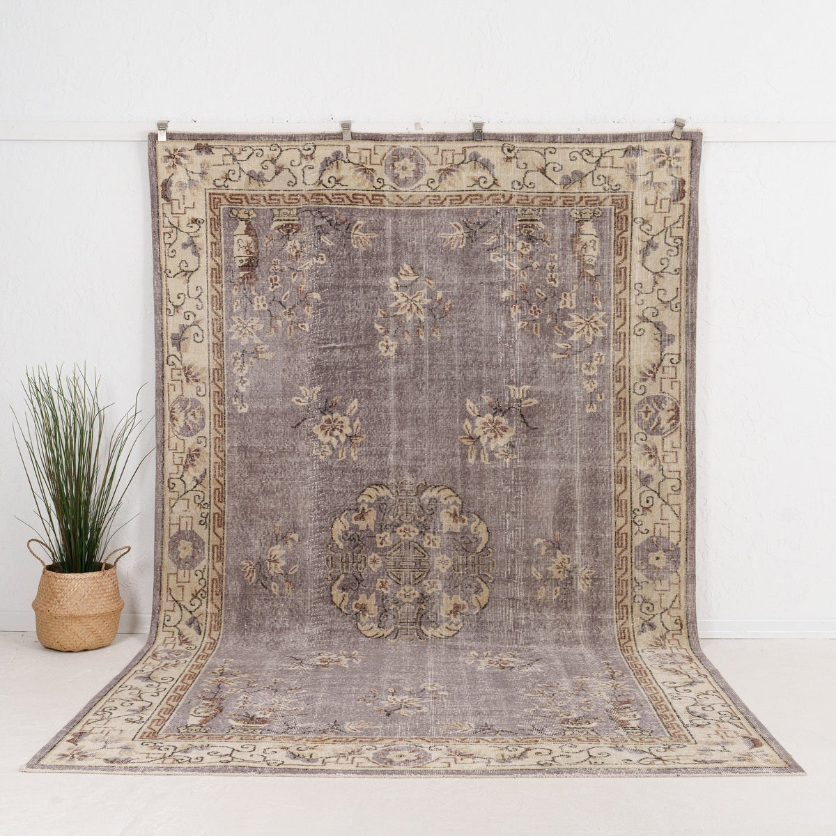 Large Beige Antique Rug