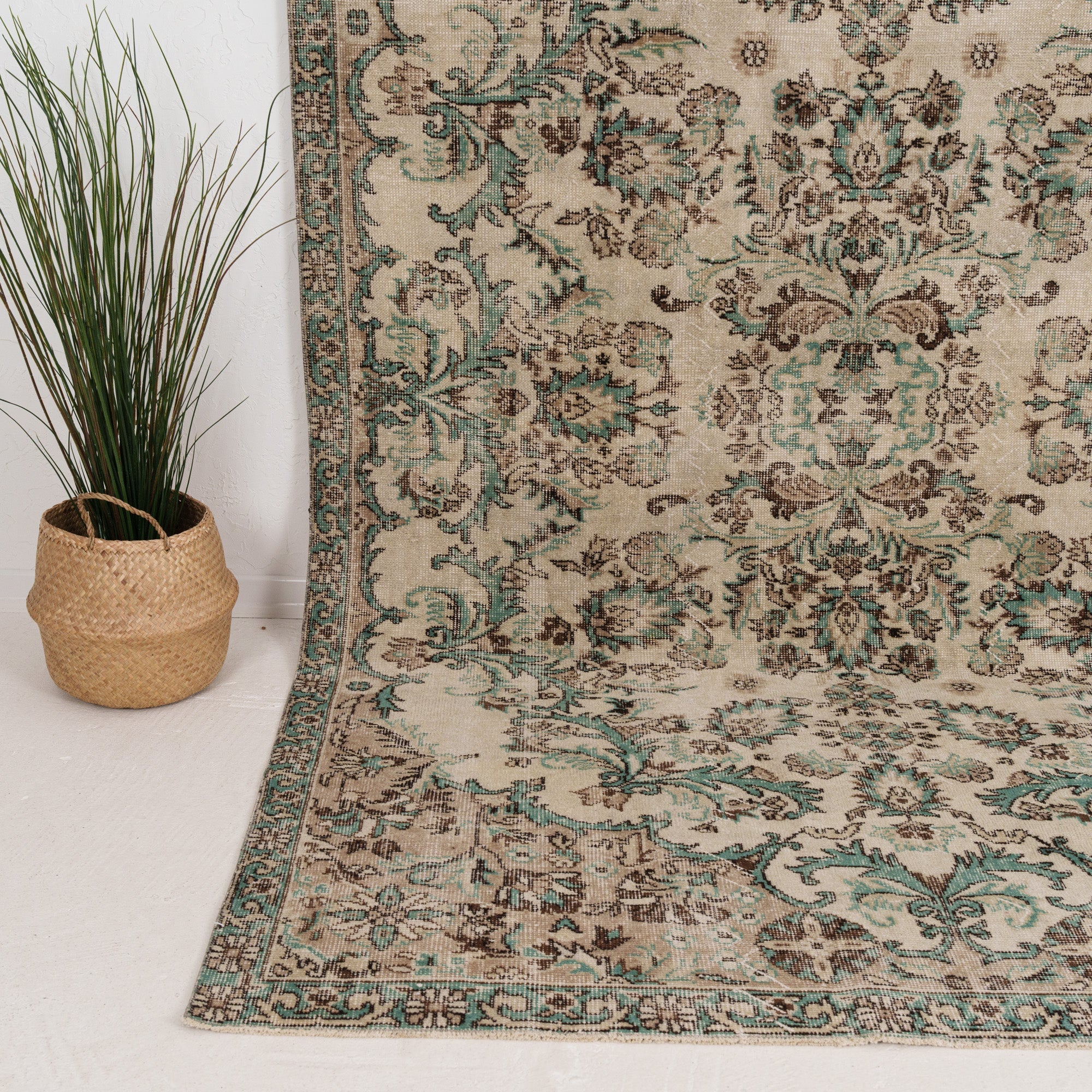Large Green Antique Rug