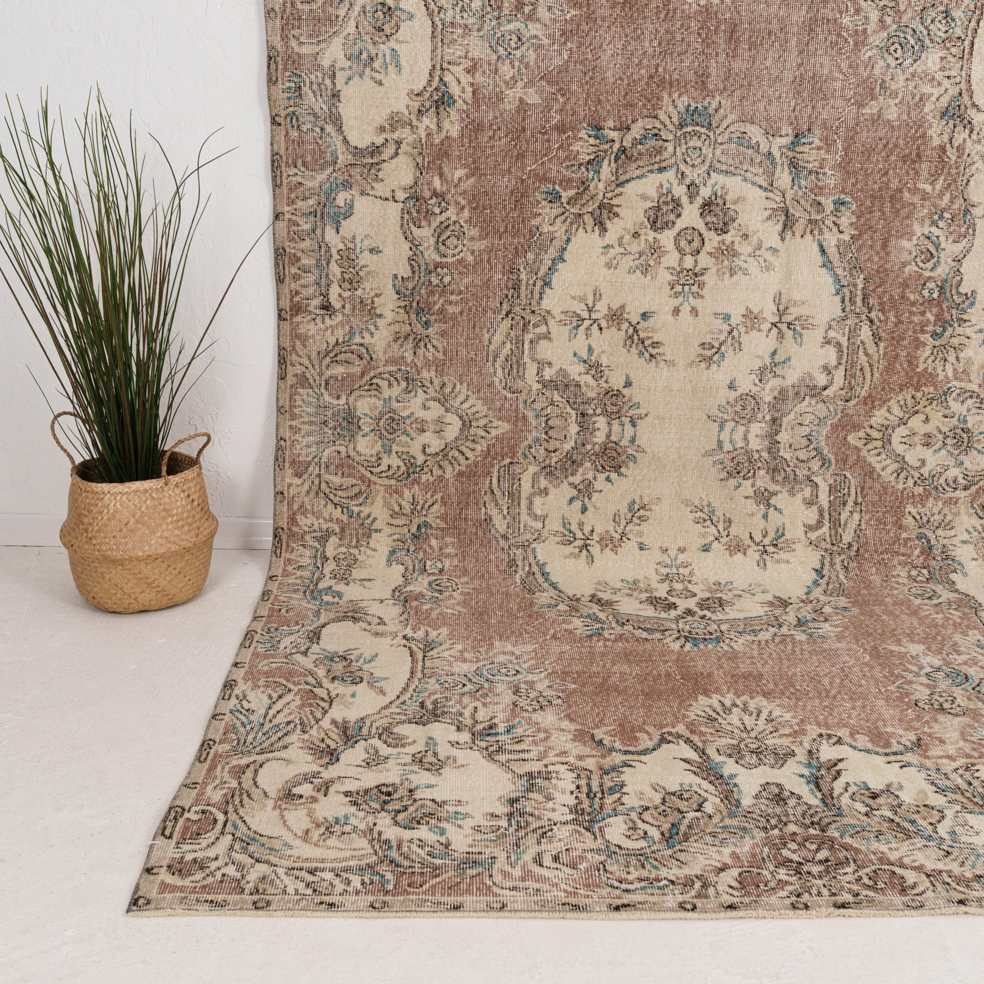 Large Beige Antique Rug