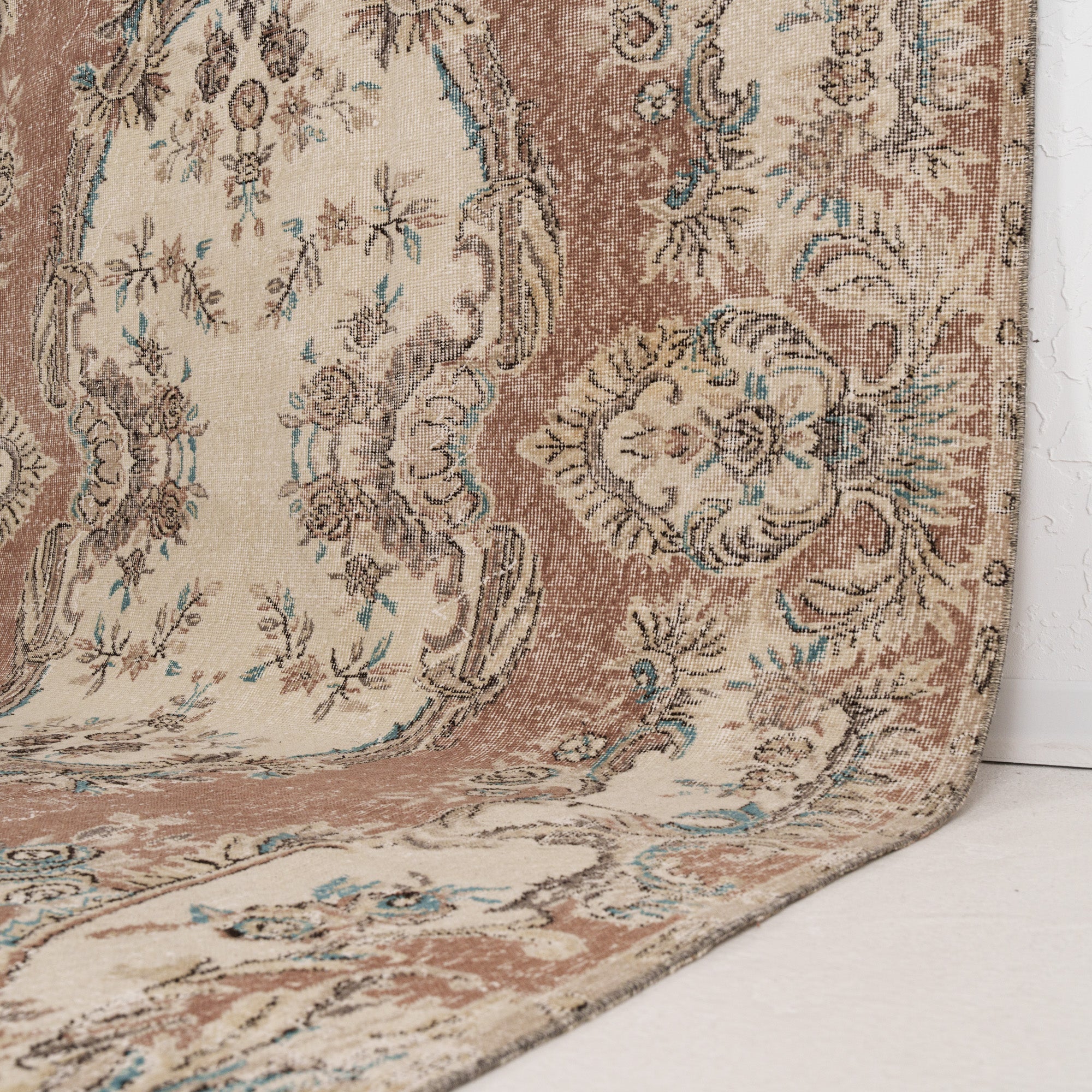 Red and Beige Area Wool Rug