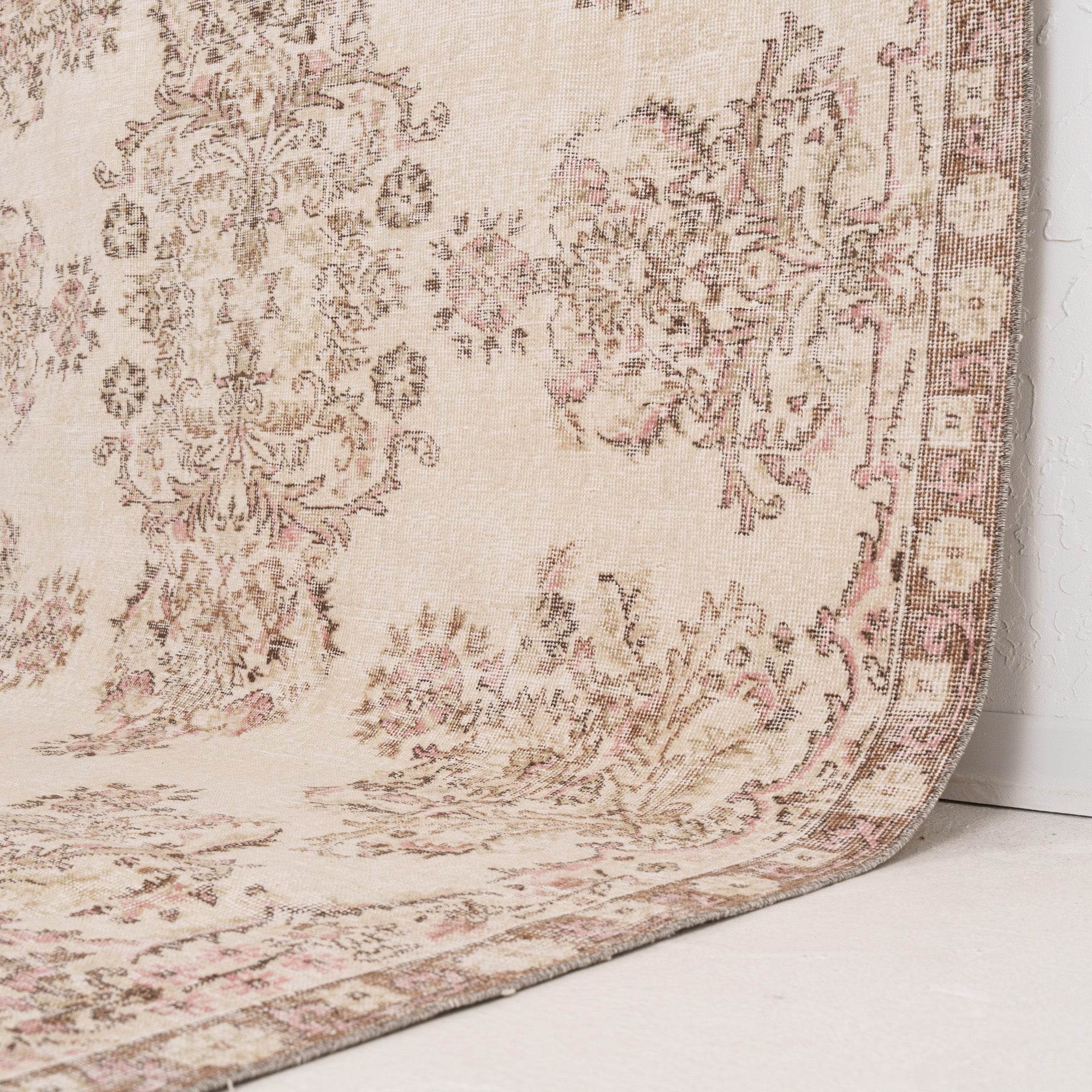 Beige and Brown Area Wool Rug