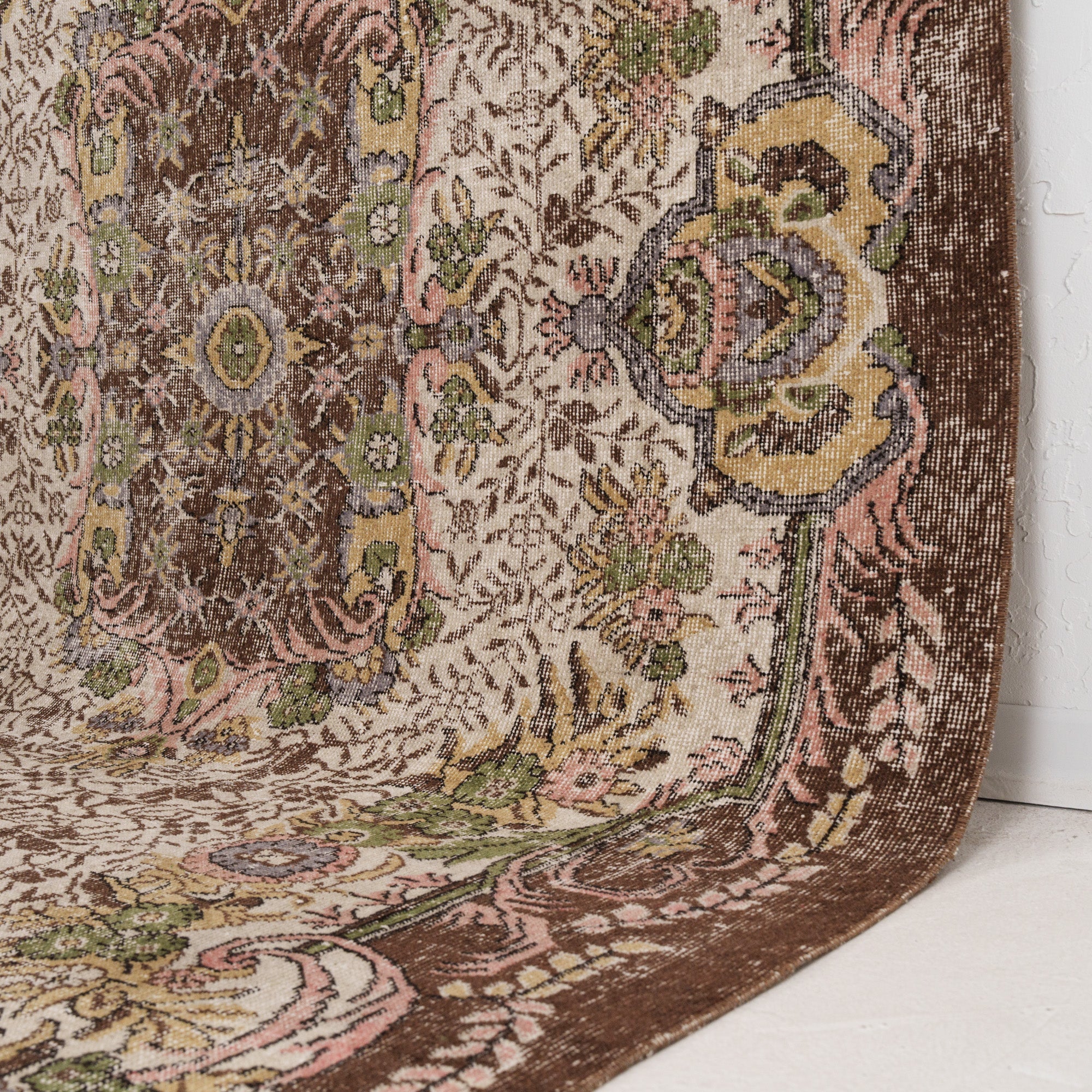 Beige and Brown Area Wool Rug