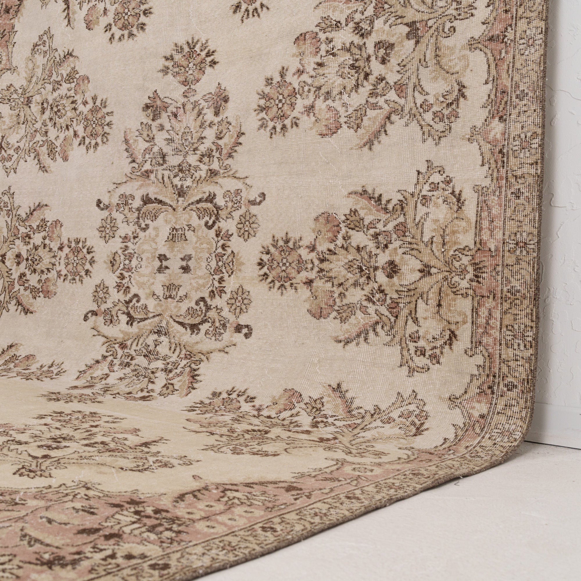 Beige and Brown Area Wool Rug