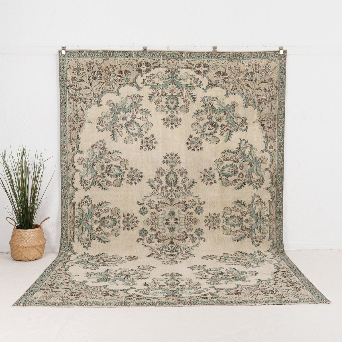 Large Green Antique Rug