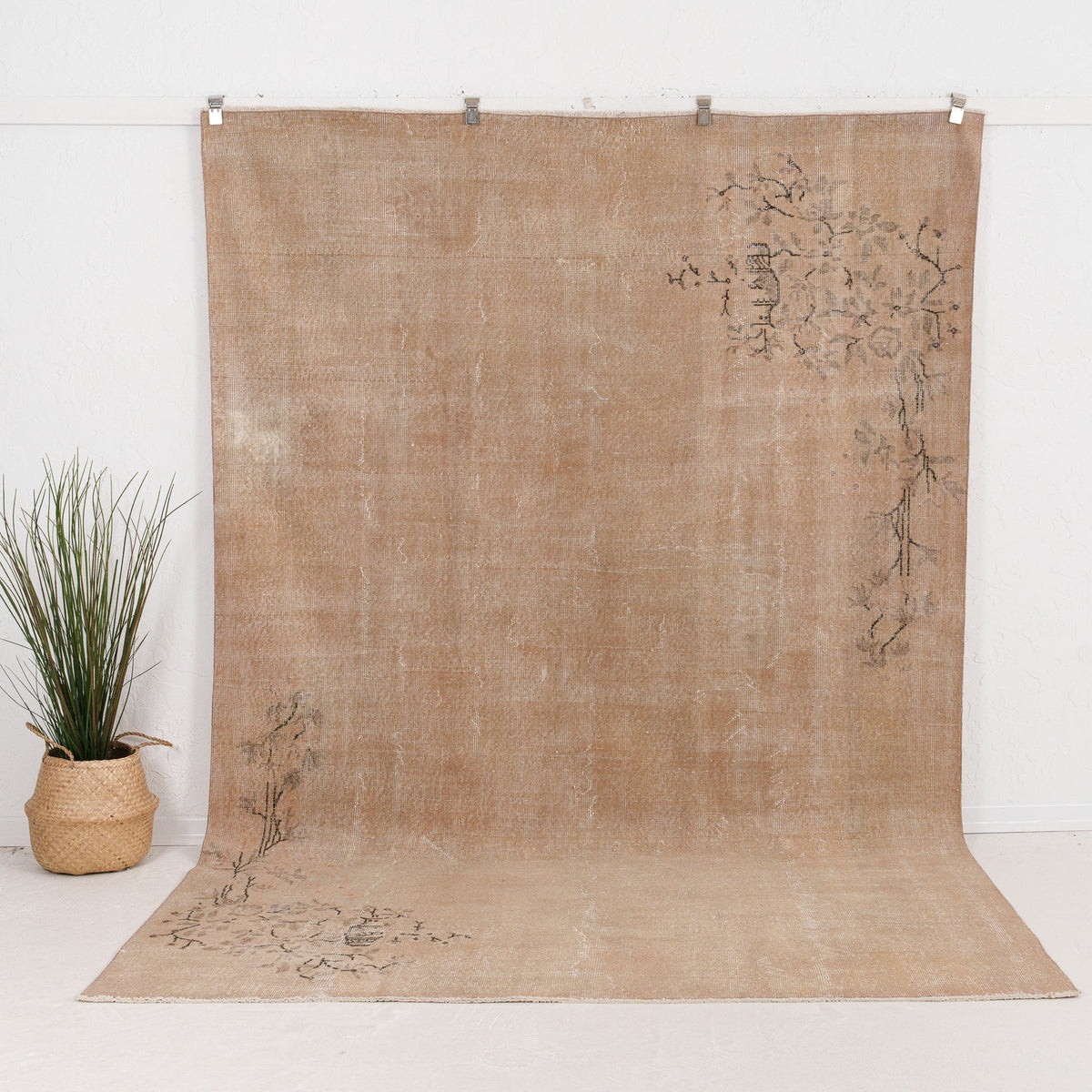Large Brown Antique Rug