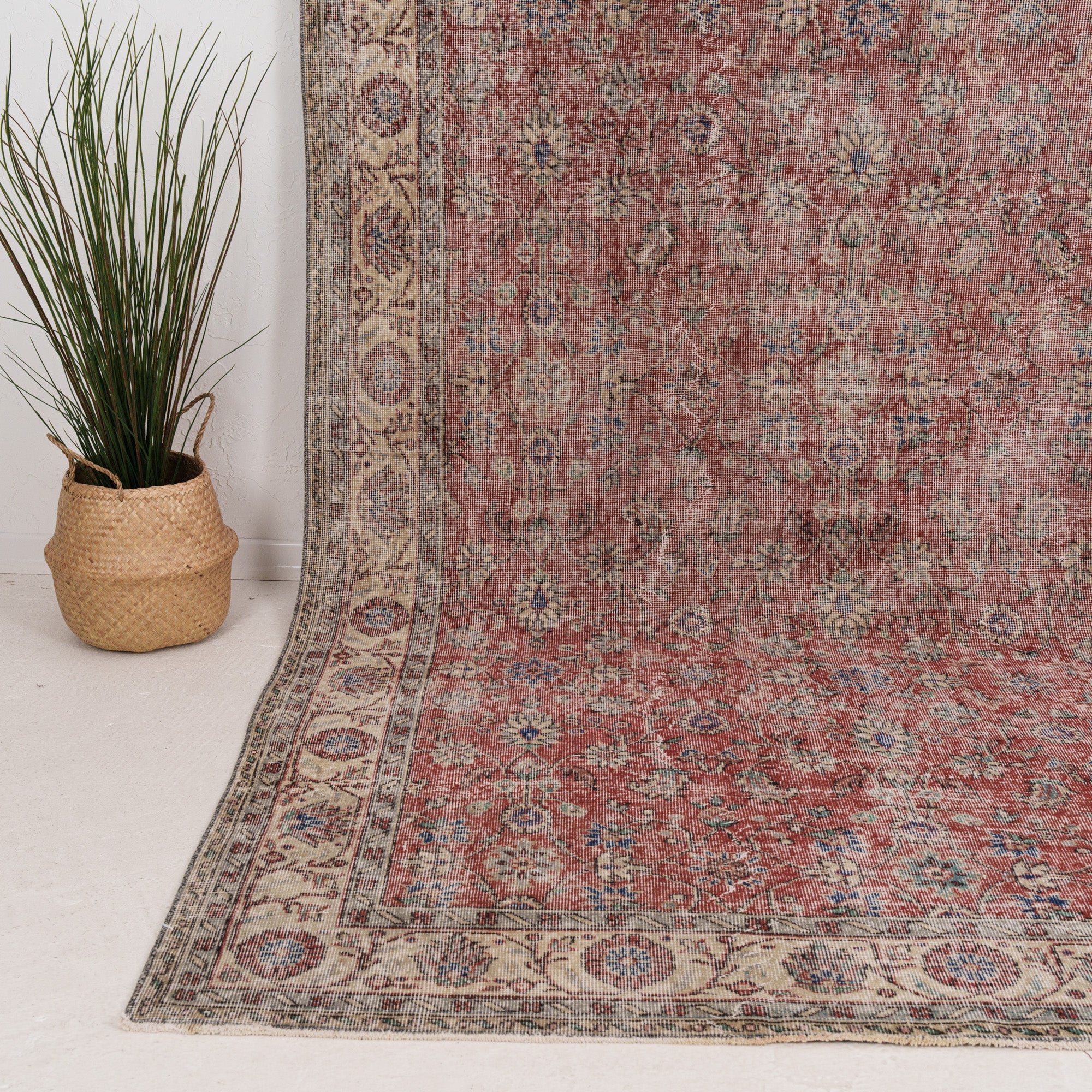 Large Beige Antique Rug