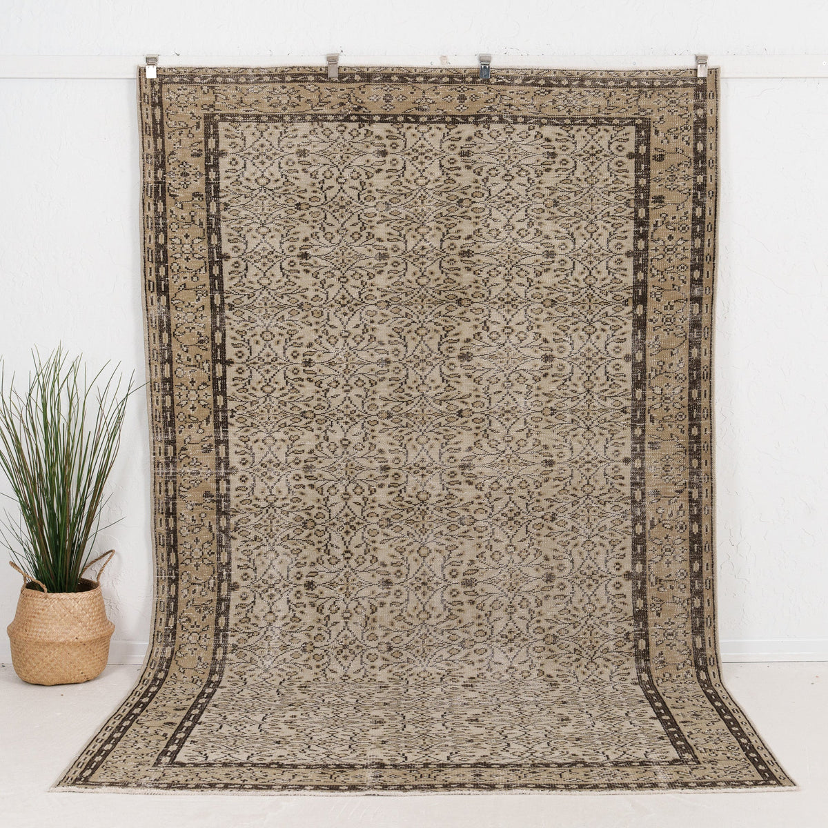 Large Brown Antique Rug
