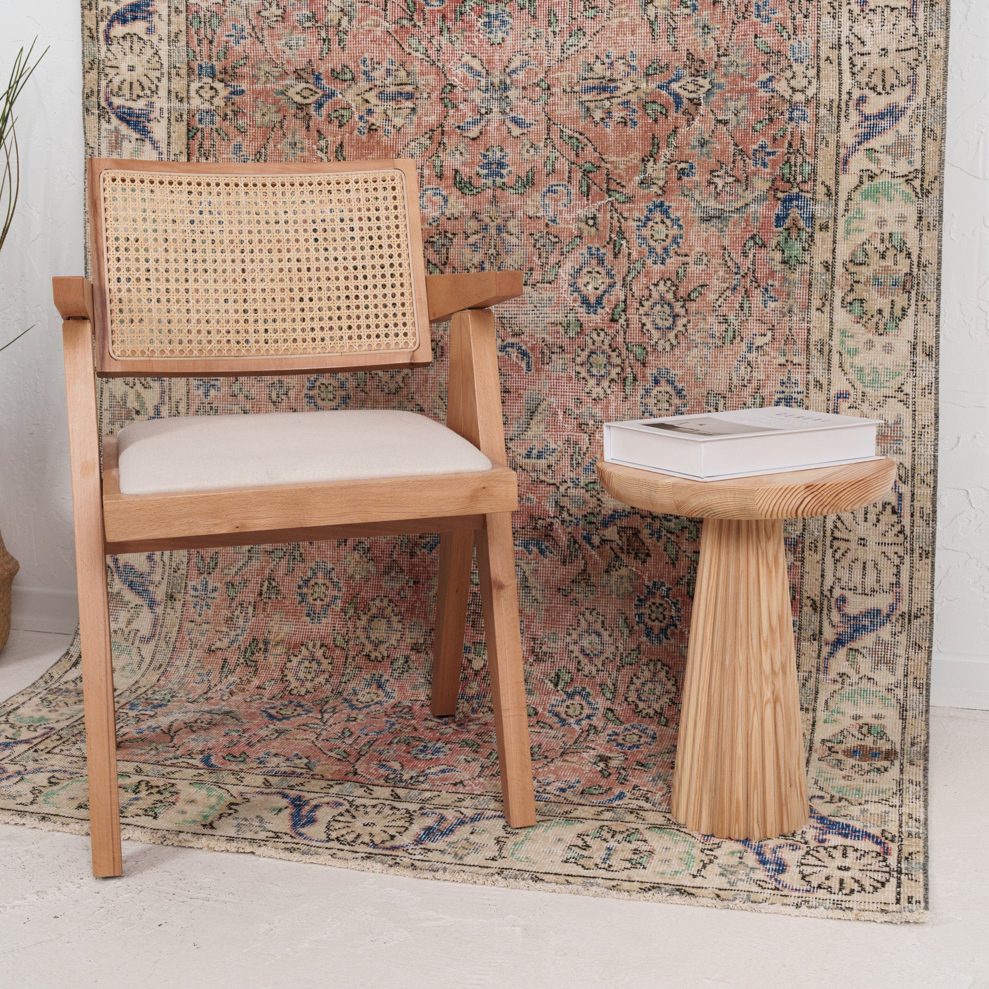 Red and Beige Area Wool Rug