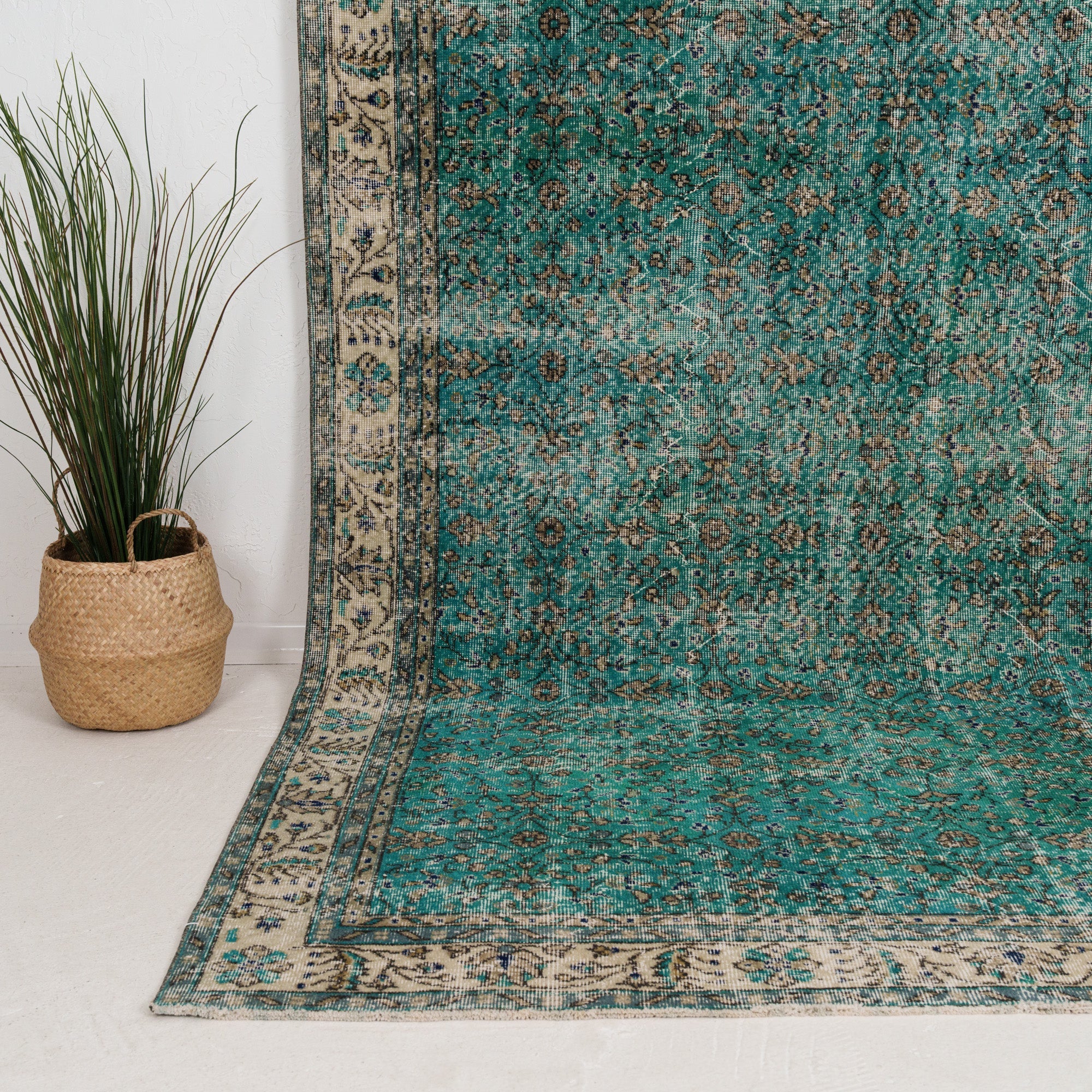 Large Beige Antique Rug