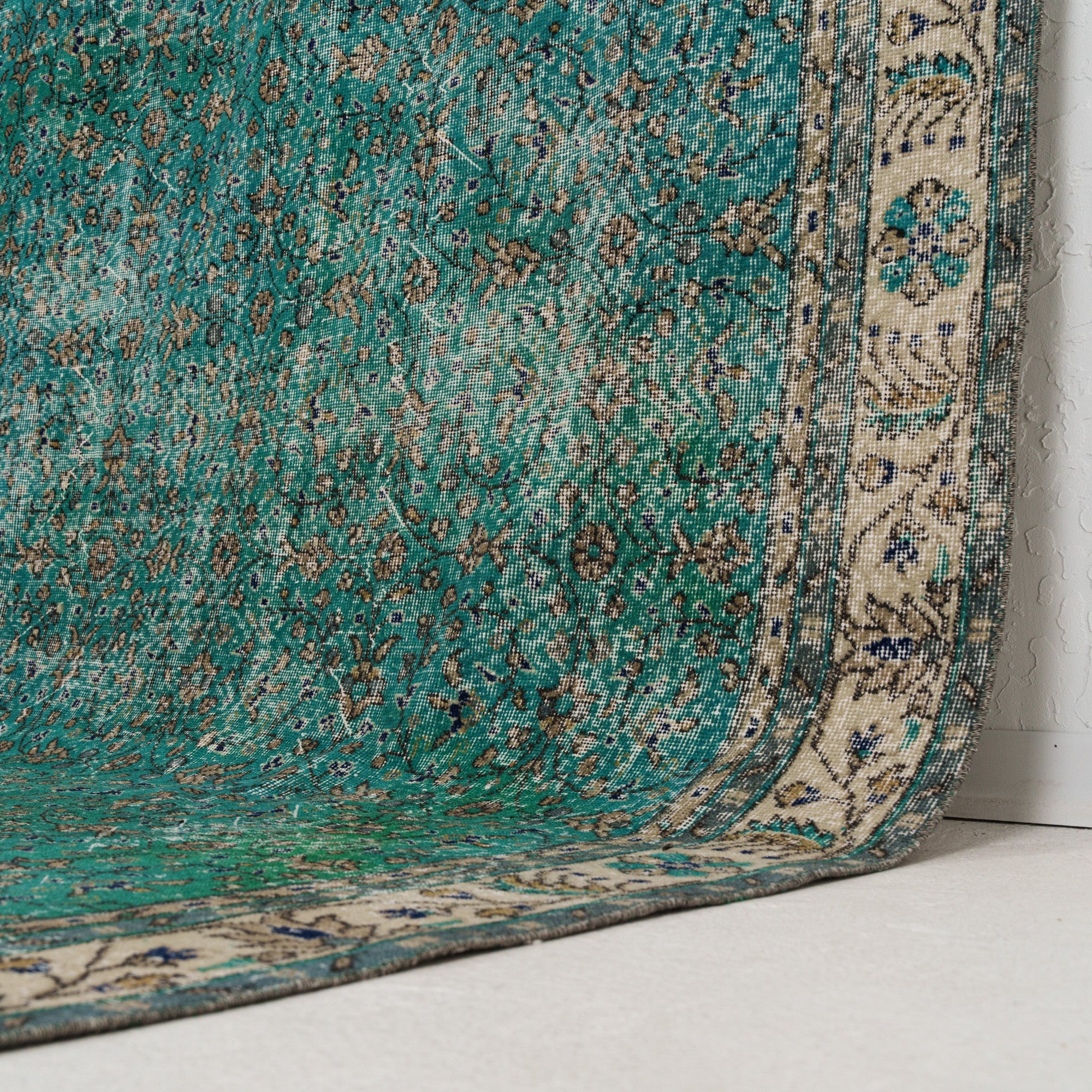 Blue and Beige Area Wool Rug