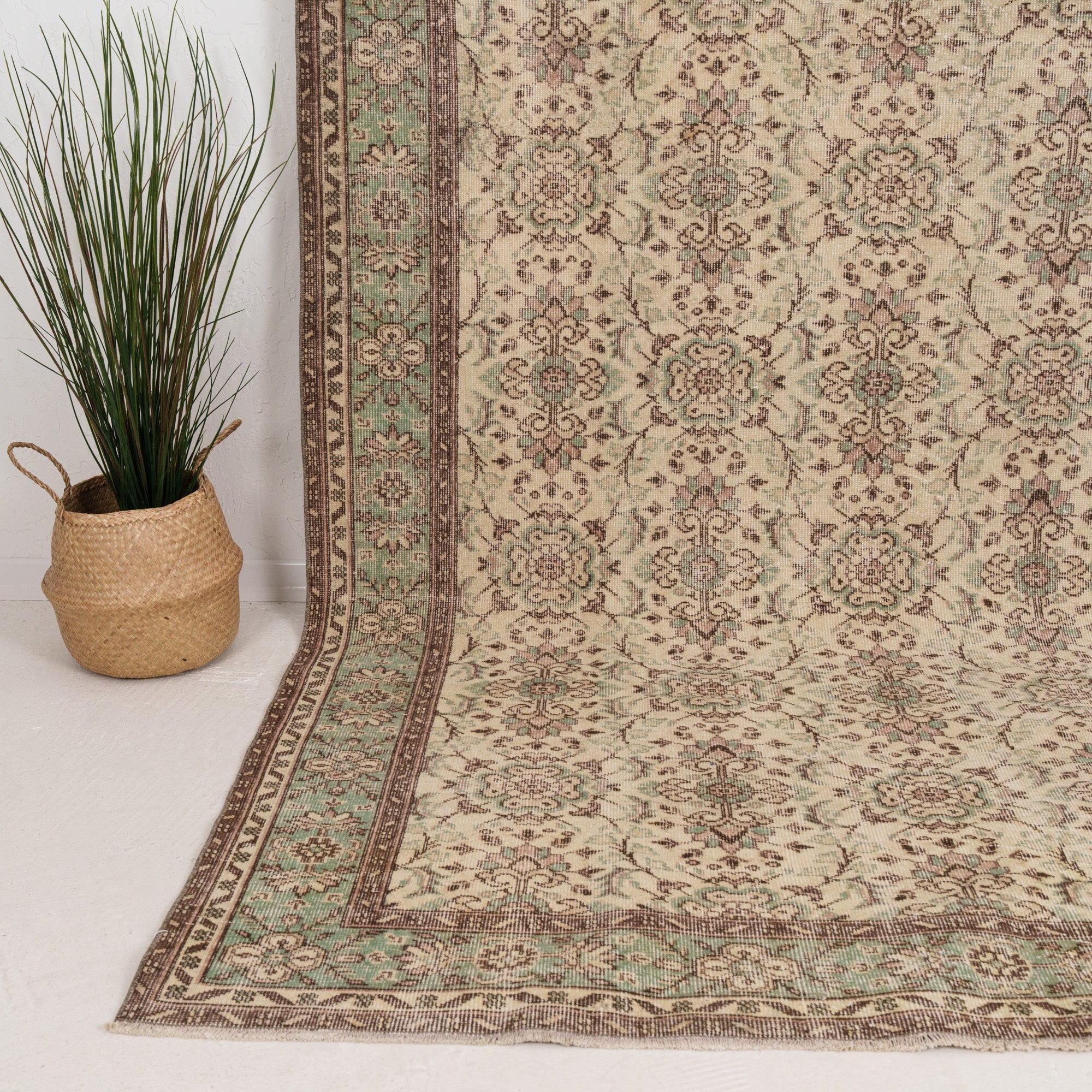 Large Green Antique Rug